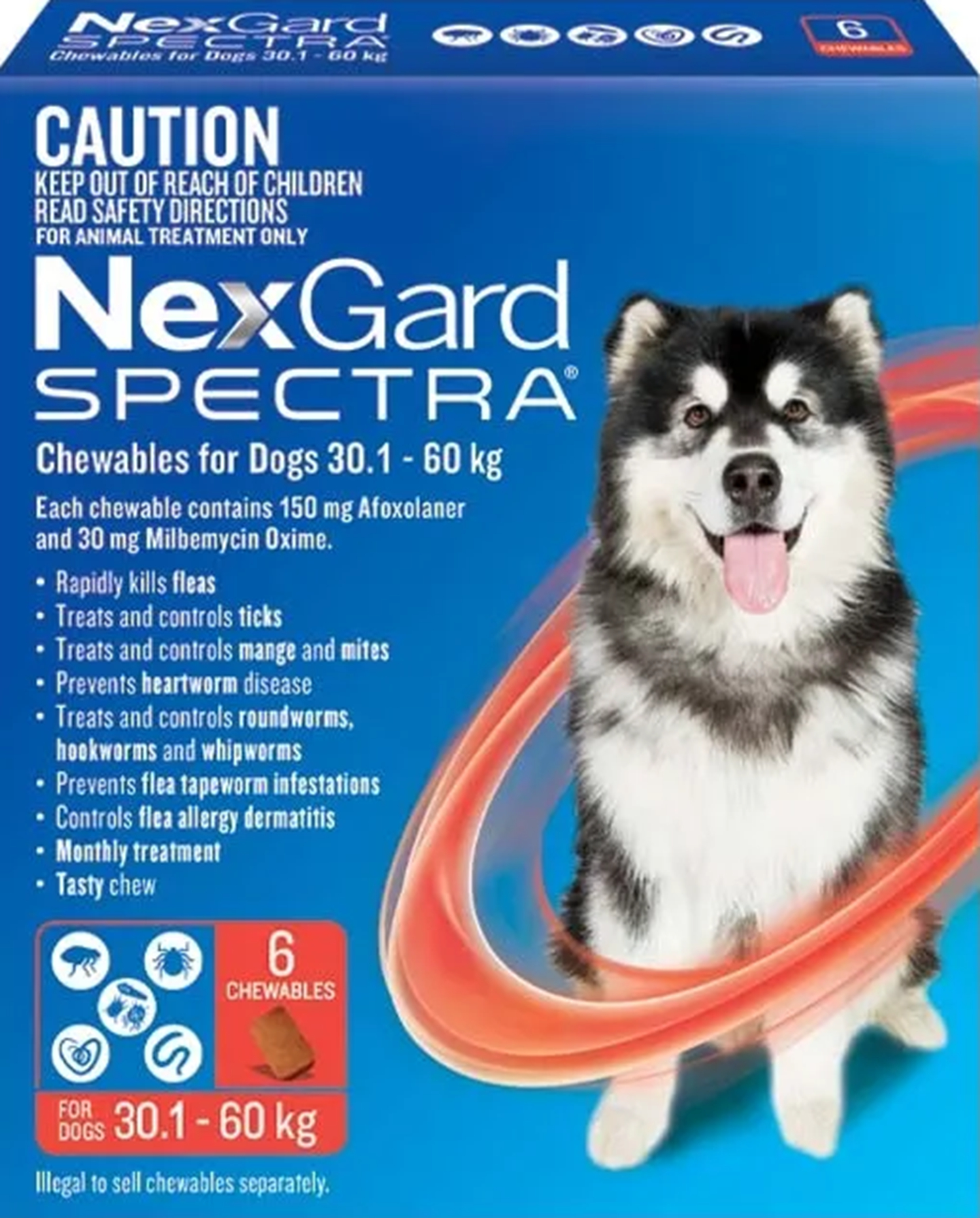 NexGard Spectra For Dogs 30.1-60kg - 3 chewable tablets