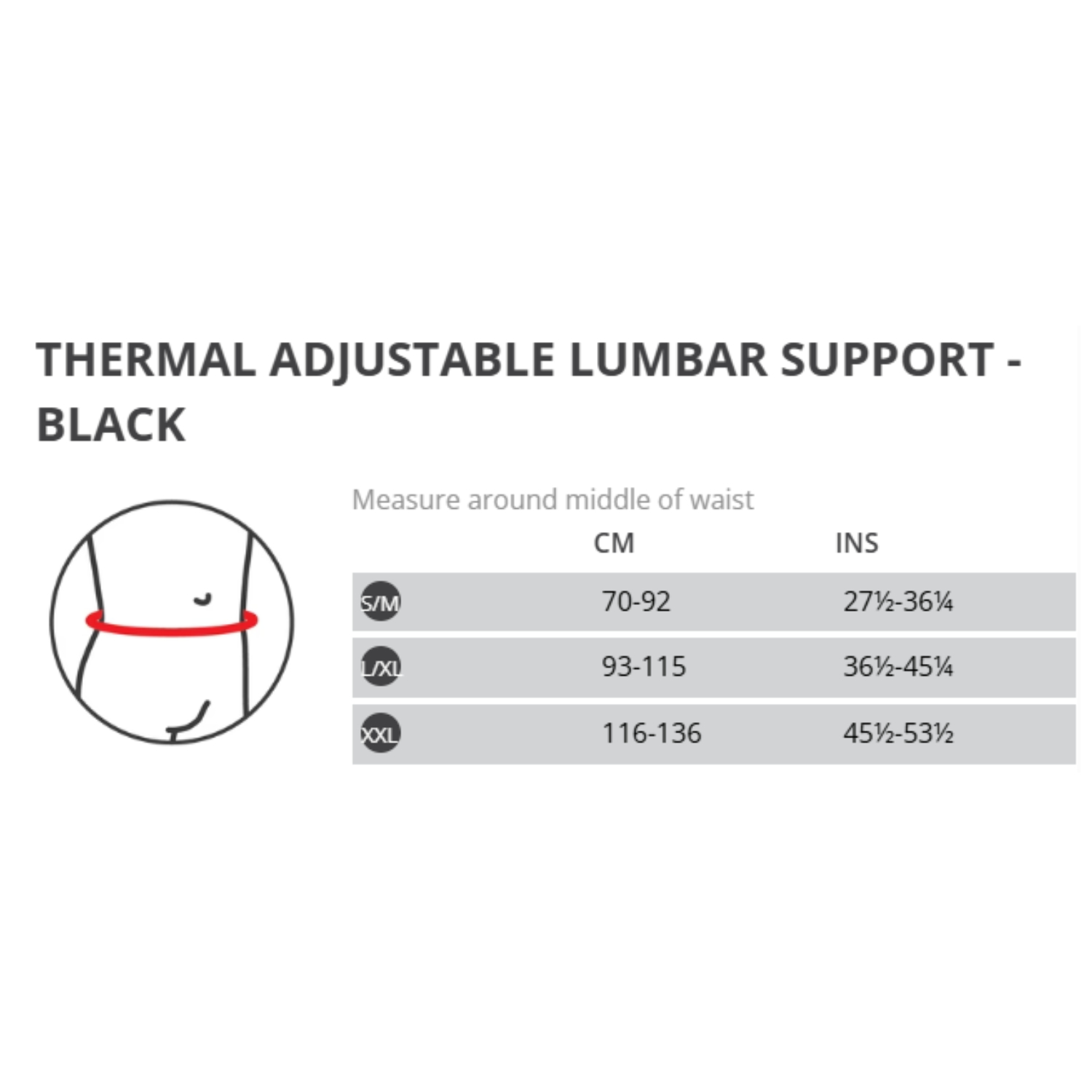 Thermoskin Thermal Lumbar Support Black XXL 1 unit - Image 4