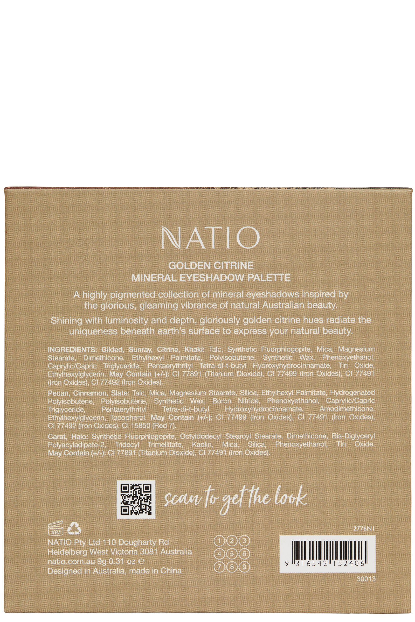 Natio Golden Citrine Mineral Eyeshadow Palette 9g - Image 3