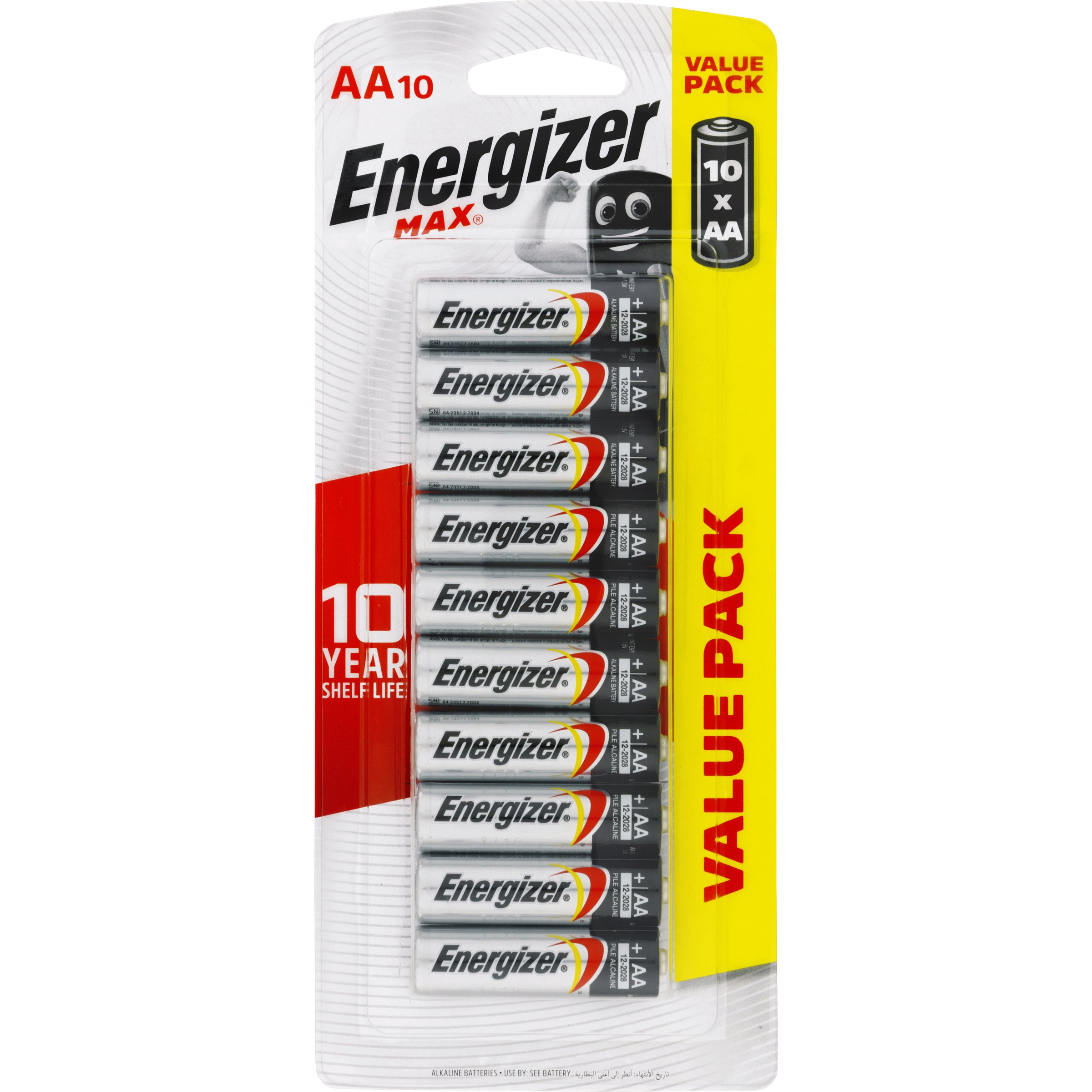 Energizer Max AA Alkaline Batteries E91 - 10 pack