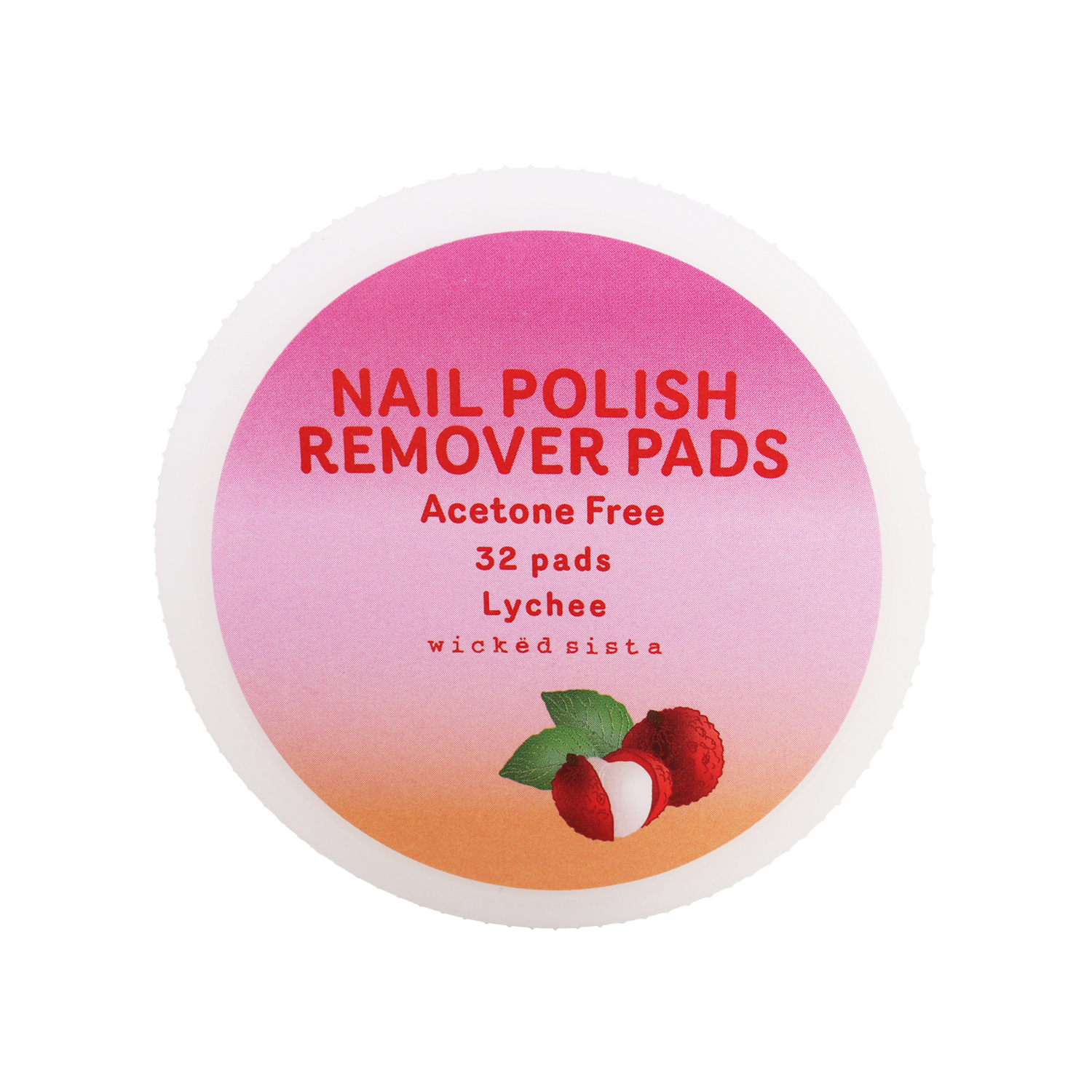 Wicked Sista Nail Polish Remover Pads Lychee 1 each - Image 1