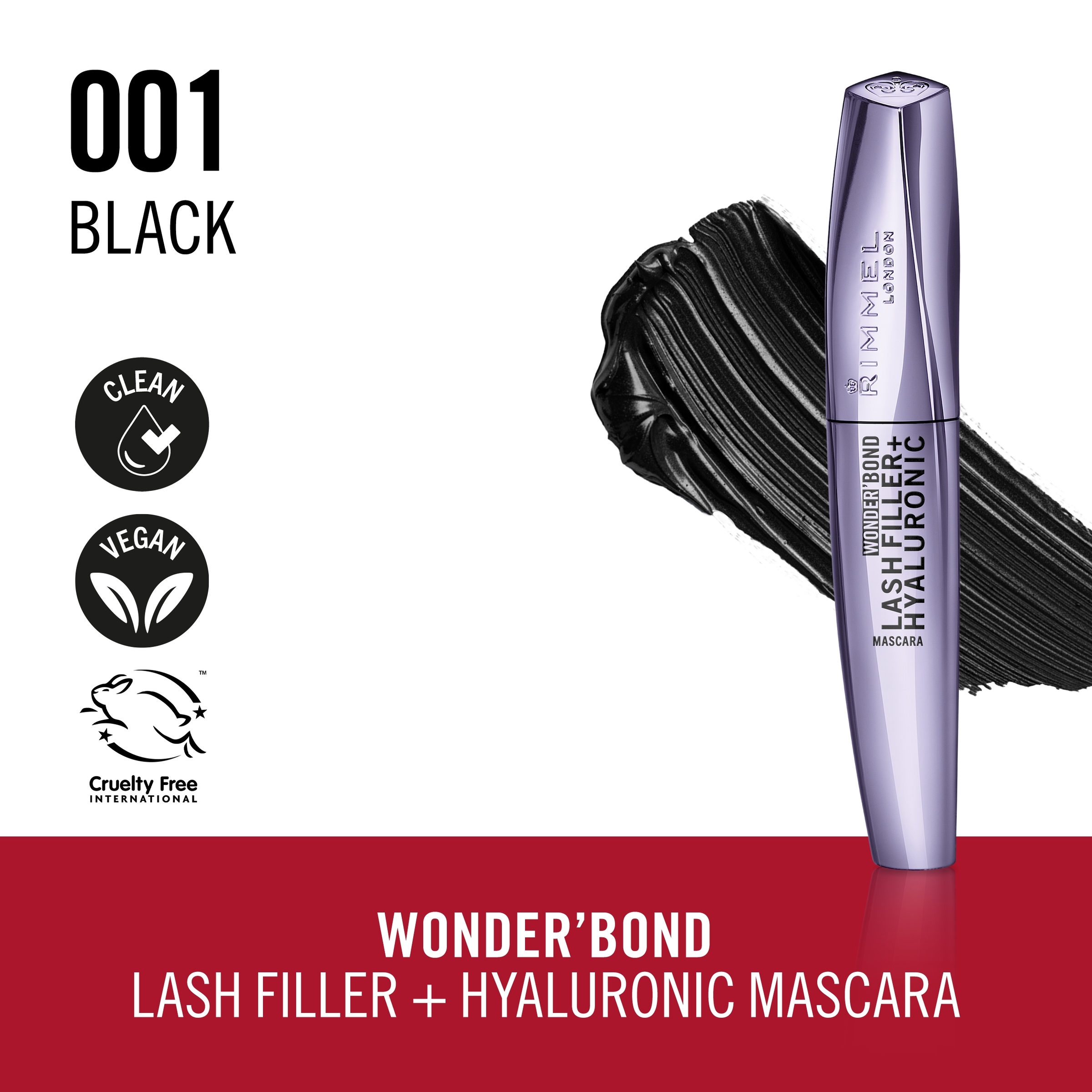Rimmel Wonder'Bond Lash Filler Mascara 001 Black 11ml - Image 2