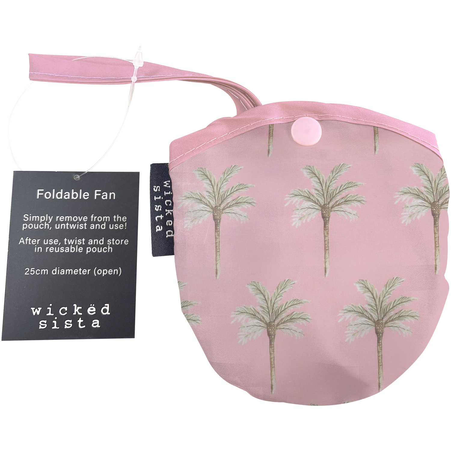 Wicked Sista Foldable Fan Island Palm 1 each - Image 1