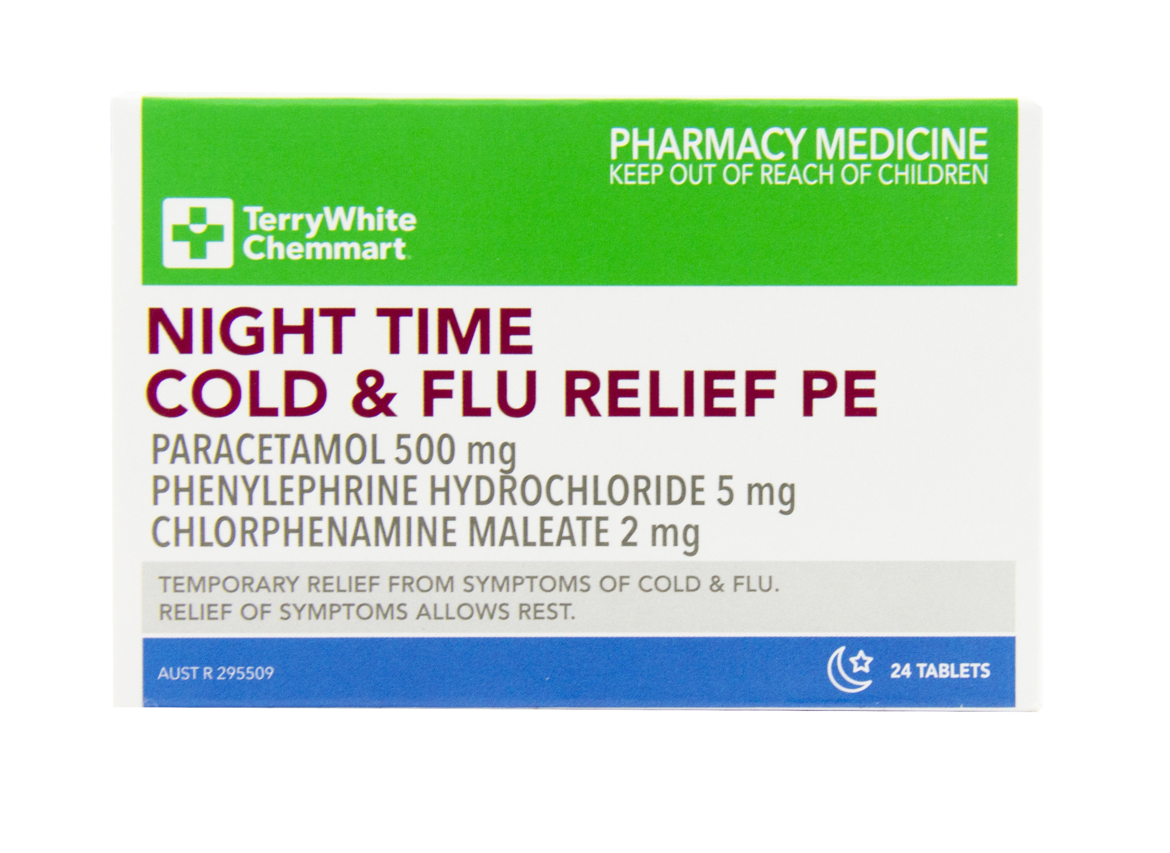 TerryWhite Chemmart Cold & Flu Relief Night PE 24 tablets