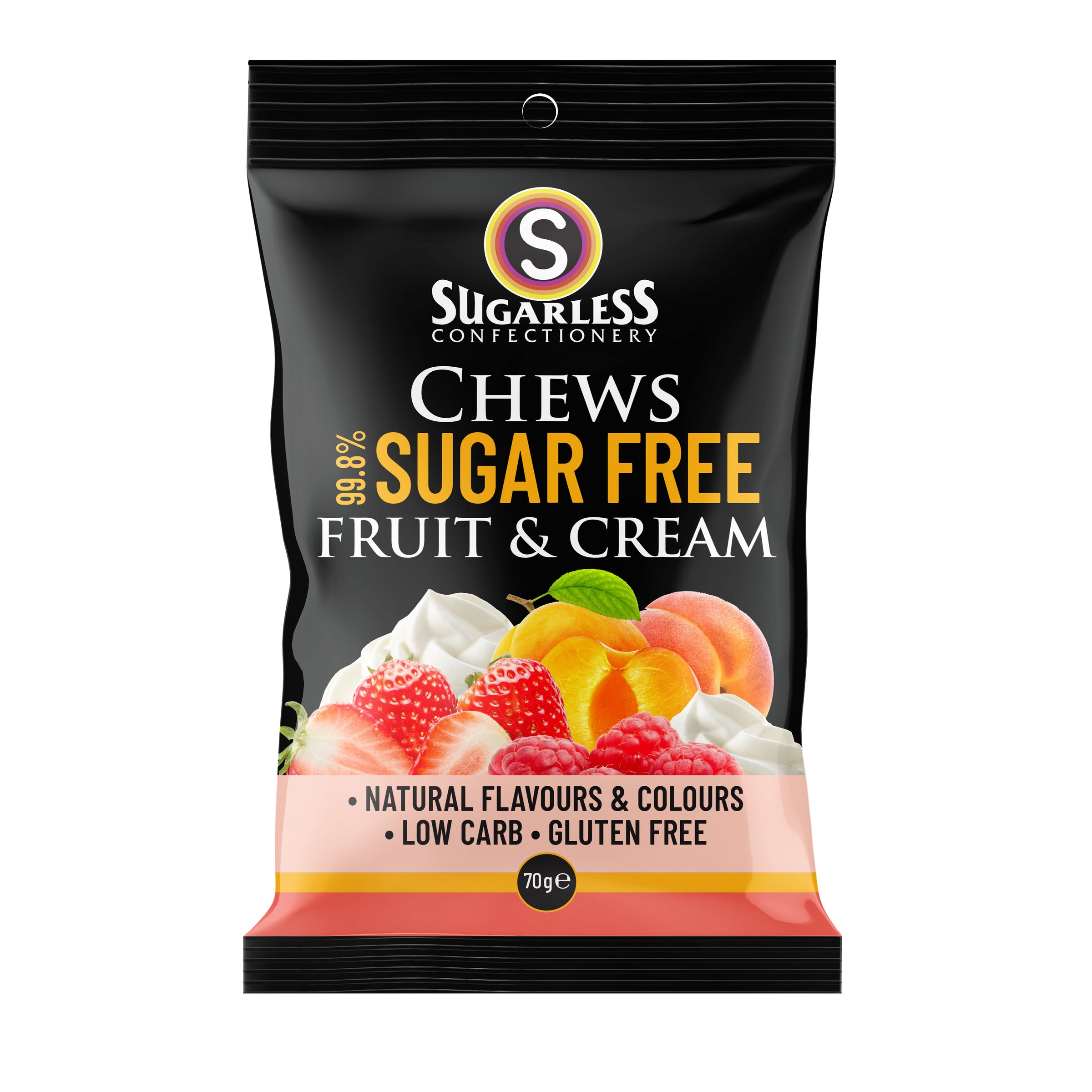 Sugarless Chews Fruit & Cream Assorted 70g - Image 1