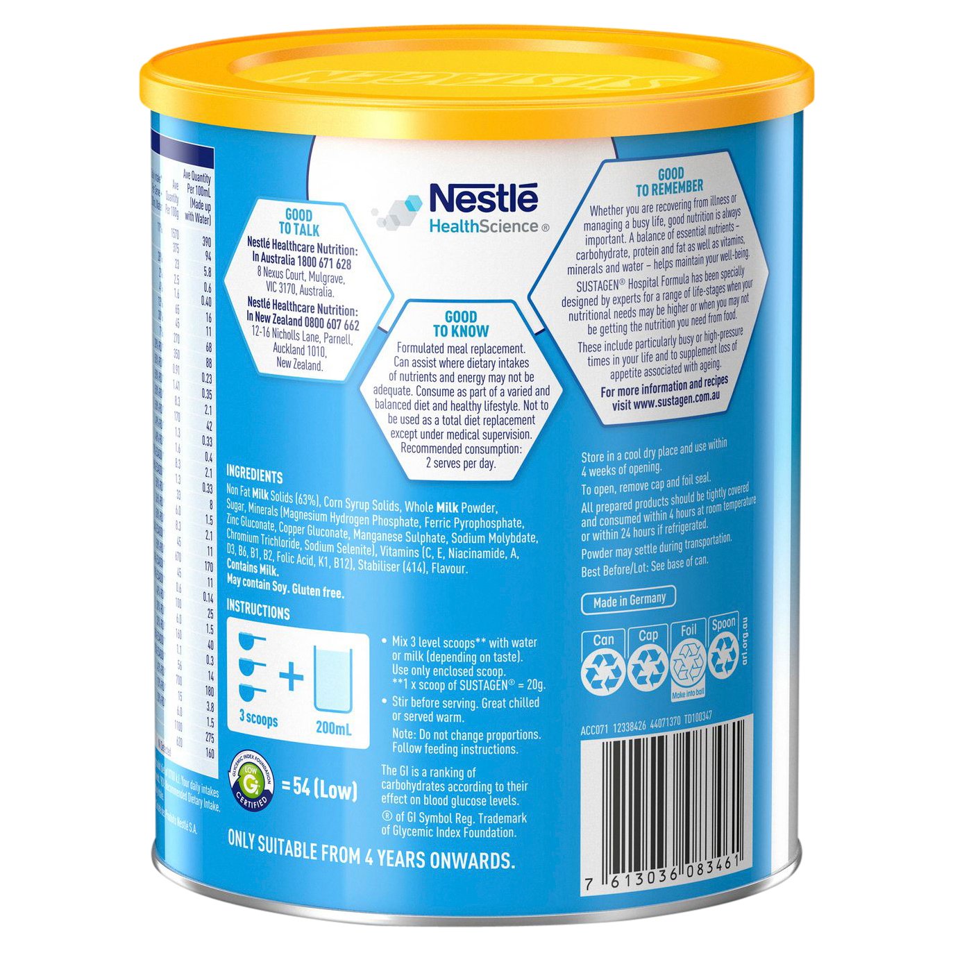 Sustagen Hospital Formula Vanilla Flavour 840g - Image 3