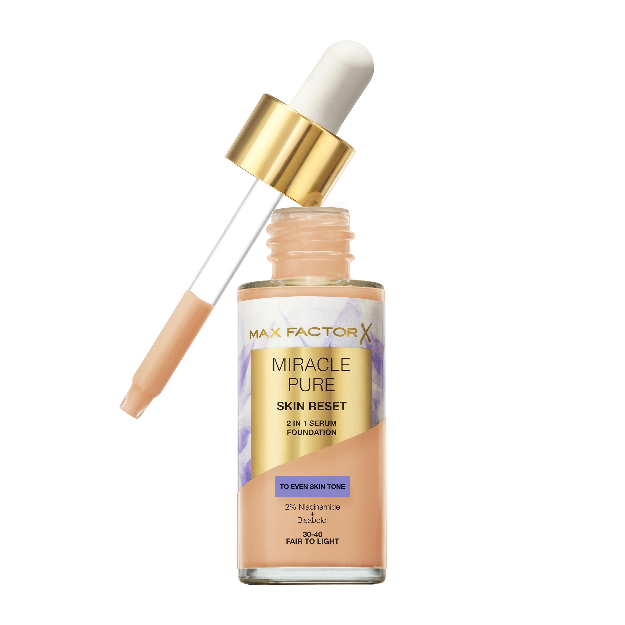 Max Factor Miracle Pure Serum Foundation 30-40 Fair To Light 30ml - Image 4