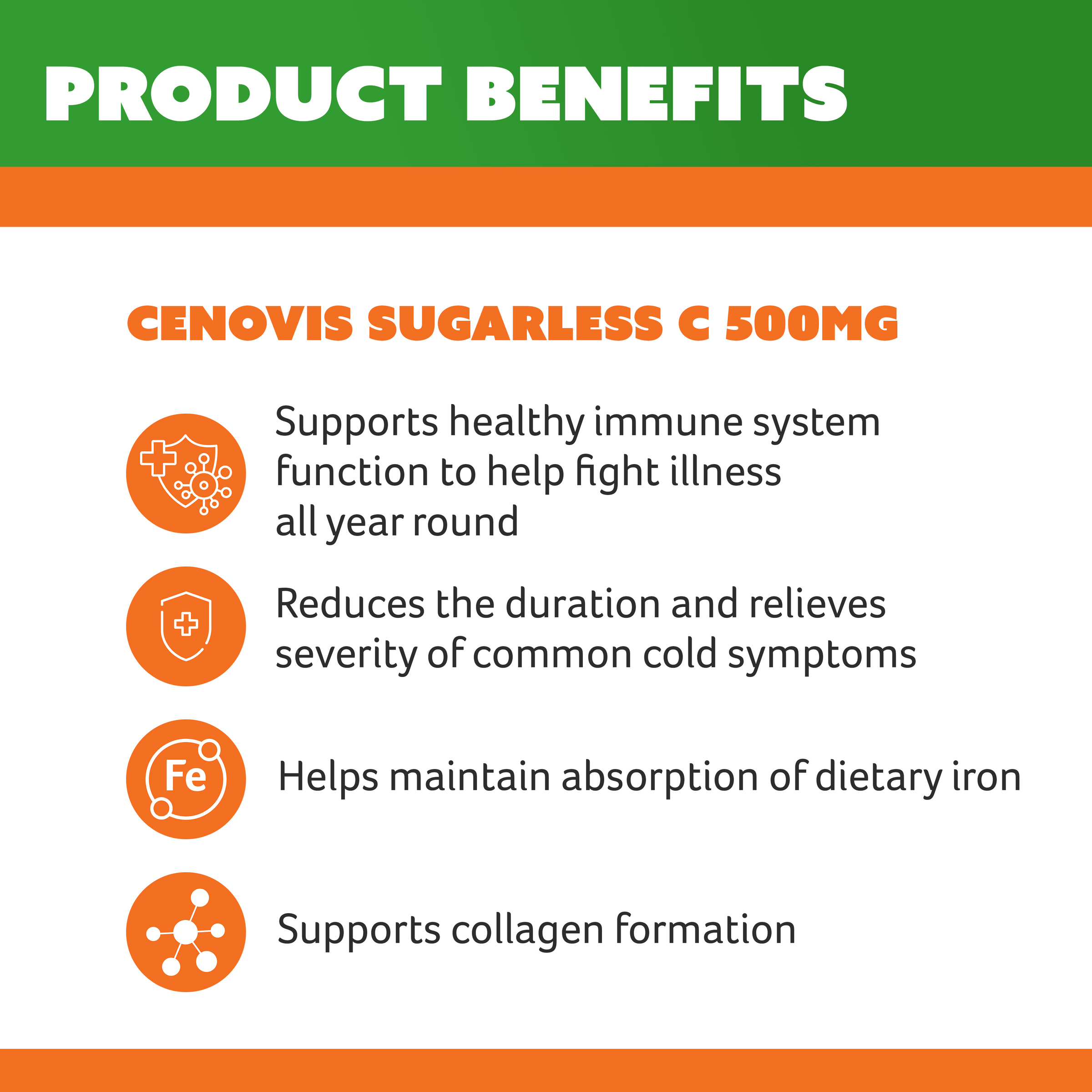Cenovis Sugarless C 500mg - 100 chewable tablets - Image 5