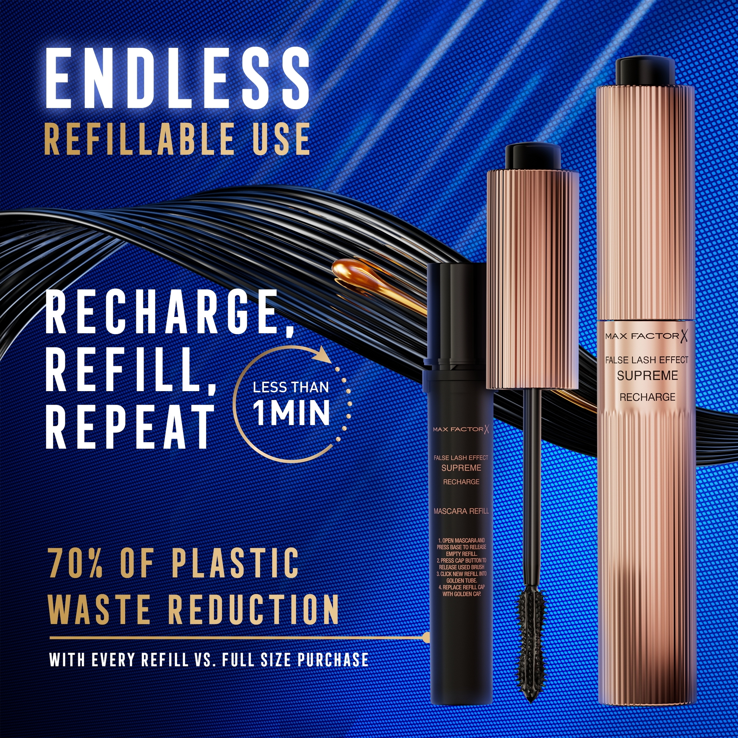 Max Factor Falsh Lash Effect Supreme Recharge Refillable Mascara Black 001 - 8ml - Image 5