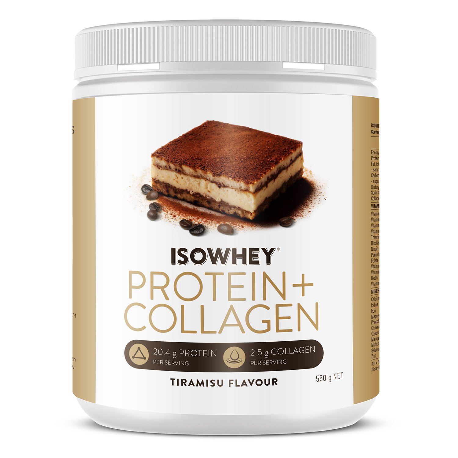 Isowhey Protein + Collagen Shake Tiramisu 550g - Image 1