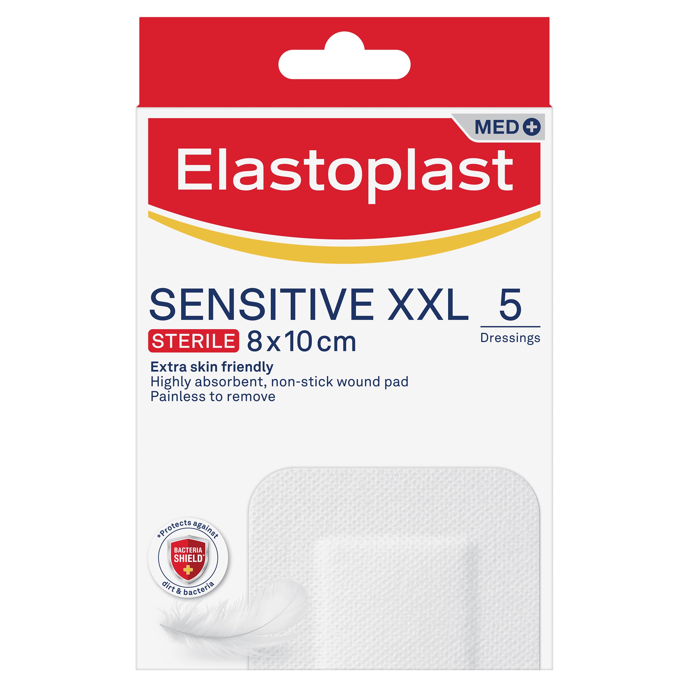 Elastoplast Sensitive XXL Dressing 8 x 10cm - 5 pack - Image 1