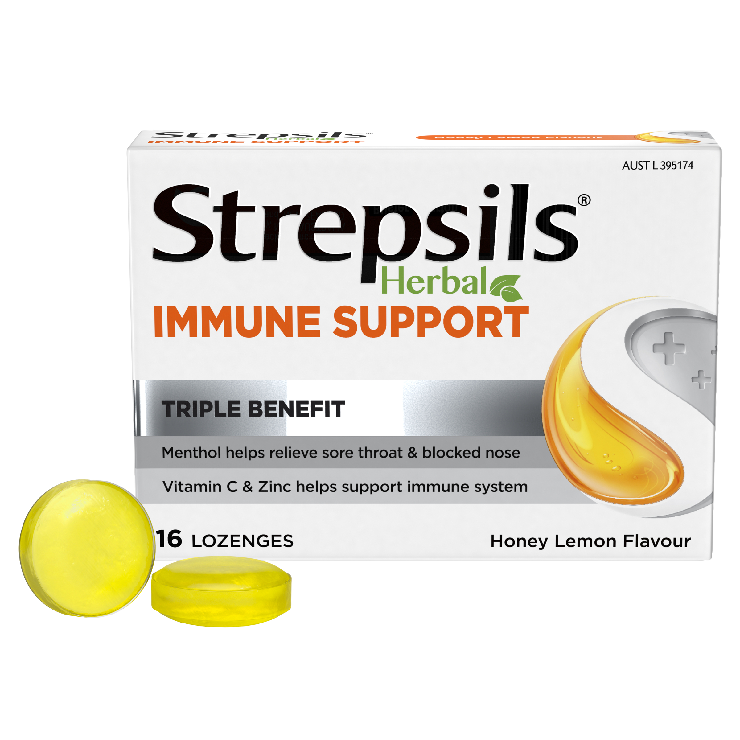 Strepsils Herbal Immune Support Honey Lemon 16 Lozenges - Image 10