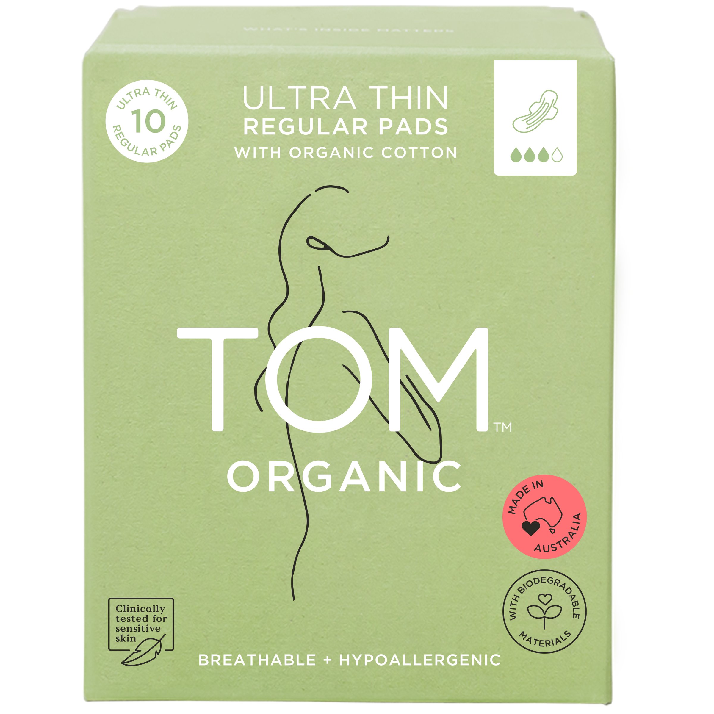 Tom Organic Pad Regular 10 pack - Image 1