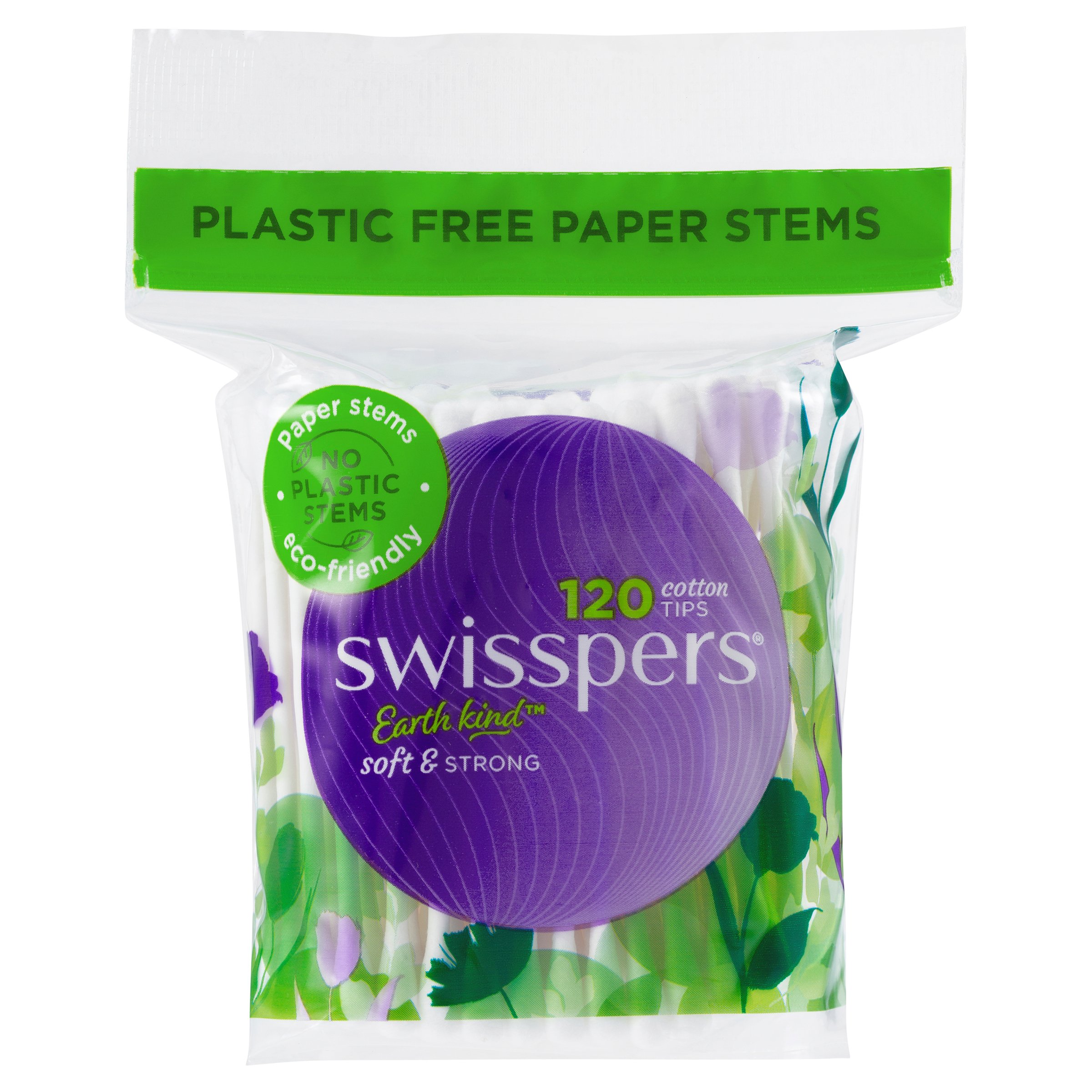 Swisspers Cotton Tip Paper Stems 120 pack - Image 1