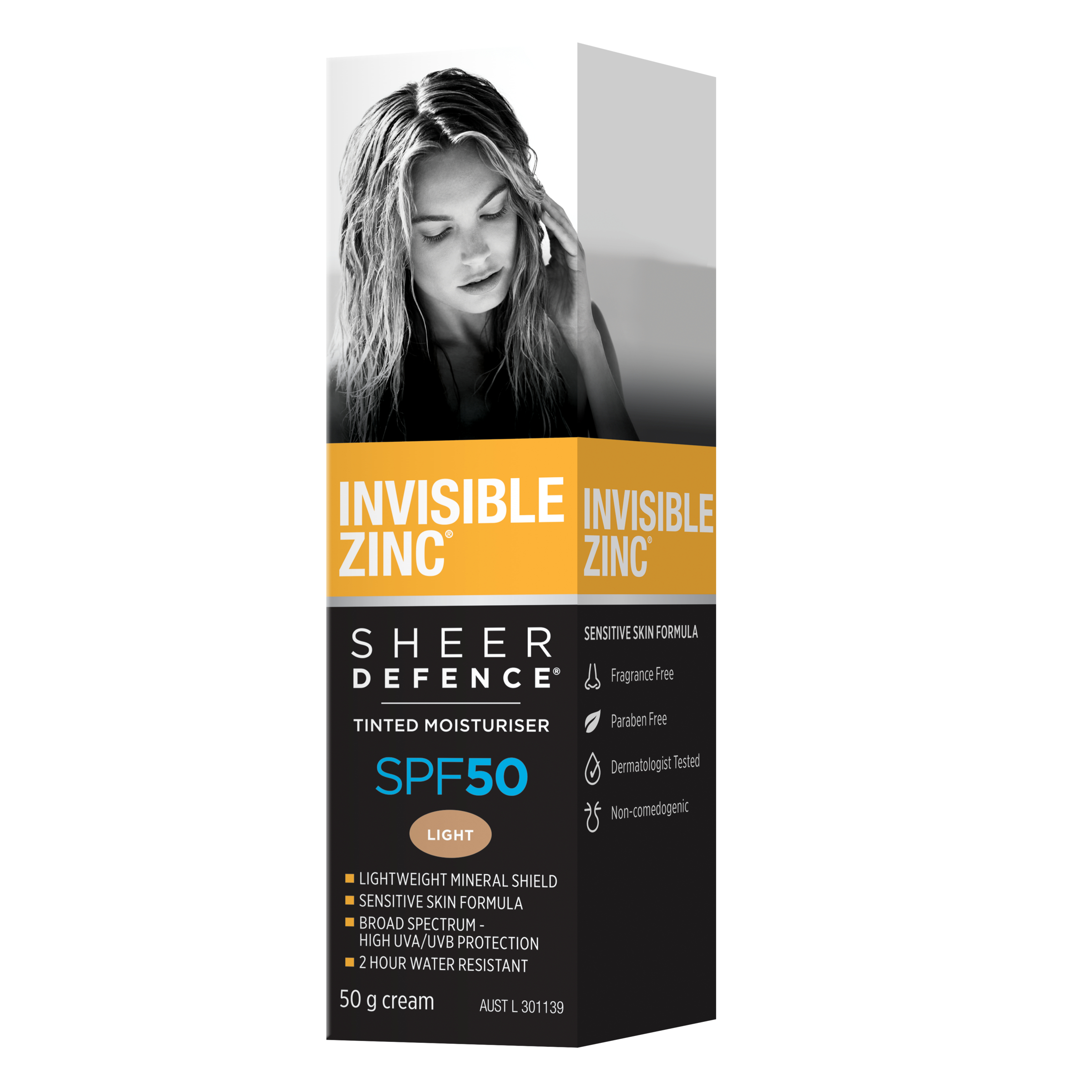 Invisible Zinc Sheer Defence Tinted Moisturiser Light SPF50 - 50g - Image 8