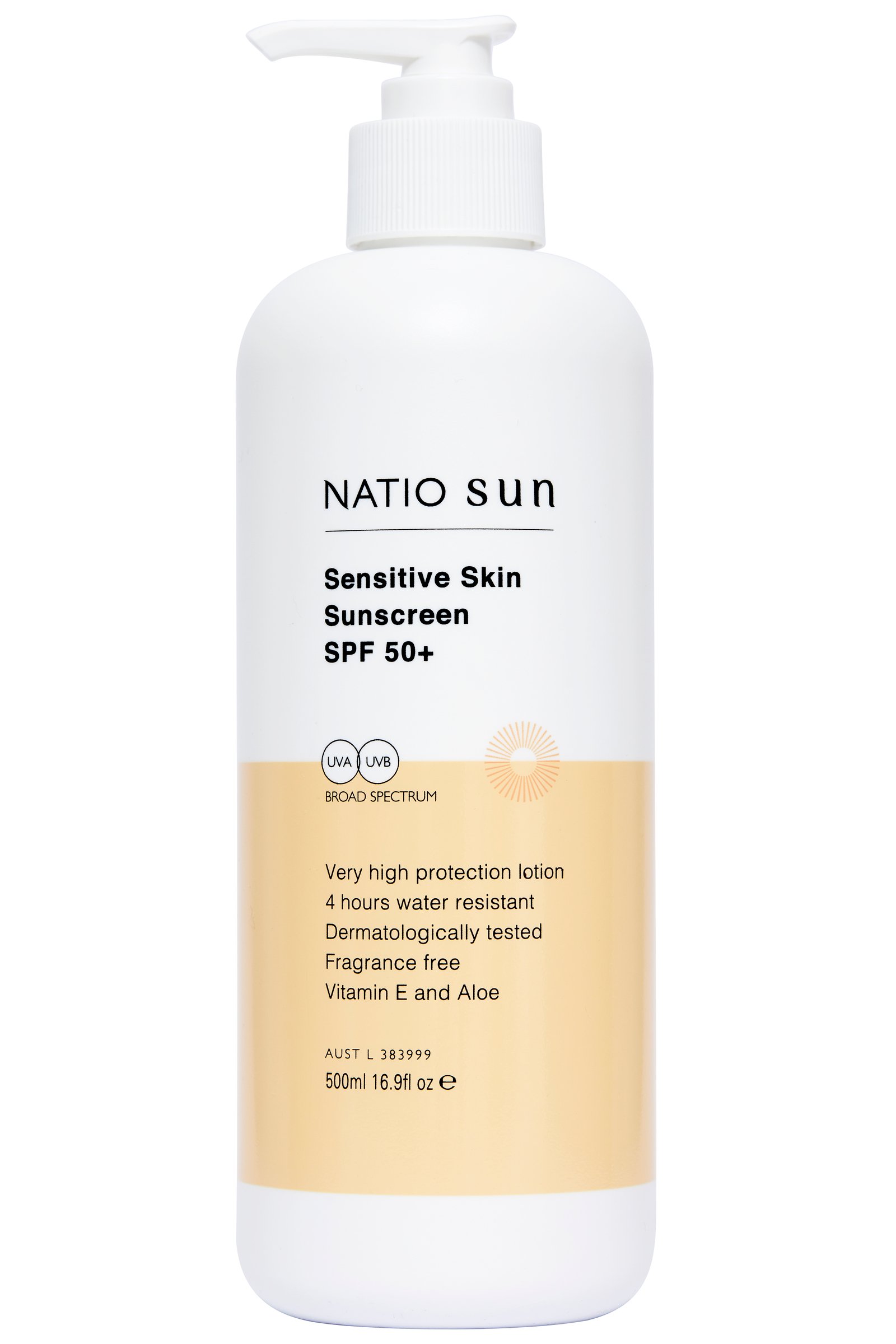 Natio Sensitive Skin Sunscreen SPF 50+ - 500ml