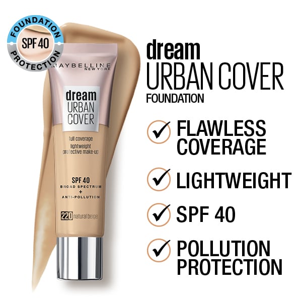 Maybelline Dream Urban Cover Foundation Porcelain 121ml - Image 2