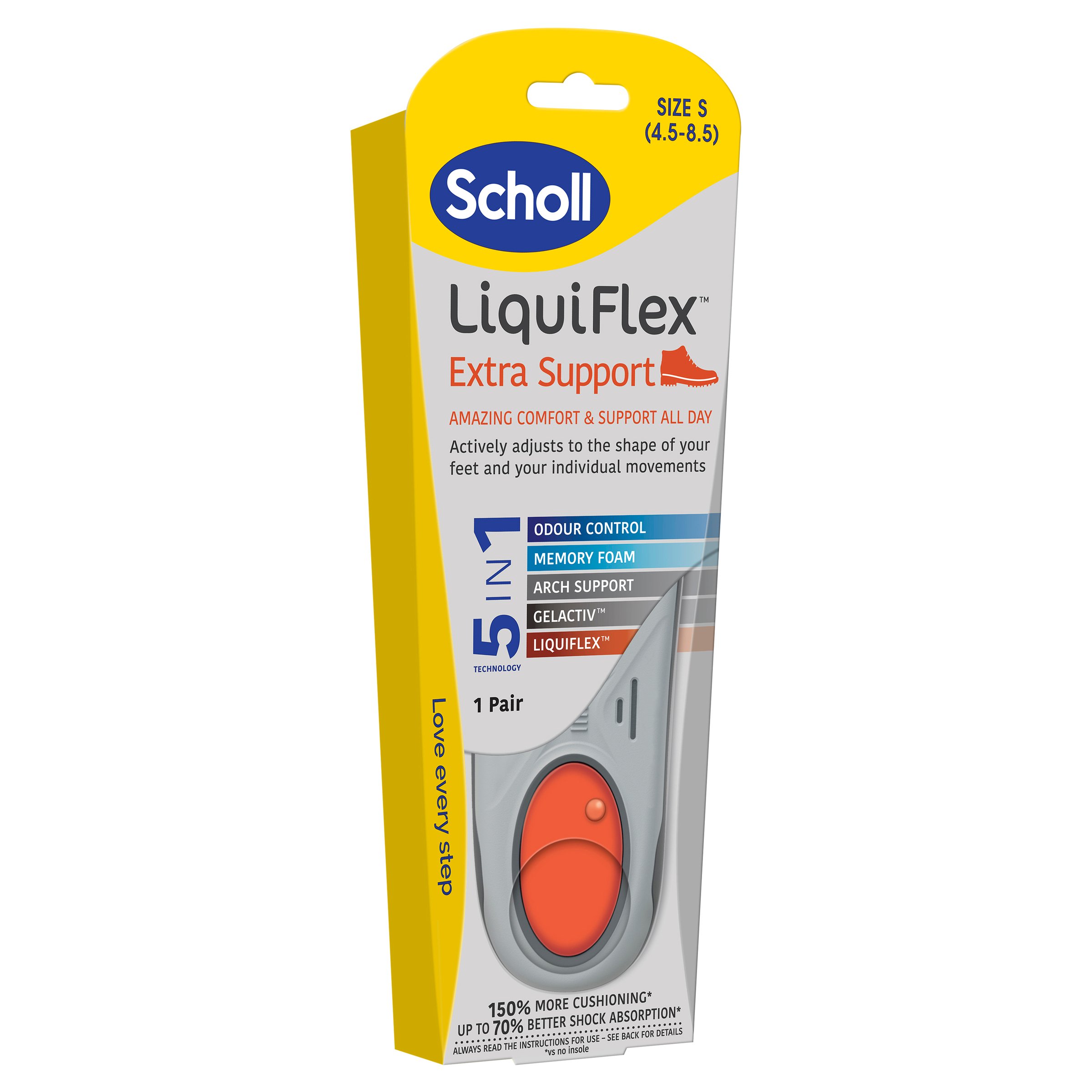 Scholl Liquiflex Extra Support Insole Small 1 pair - Image 7