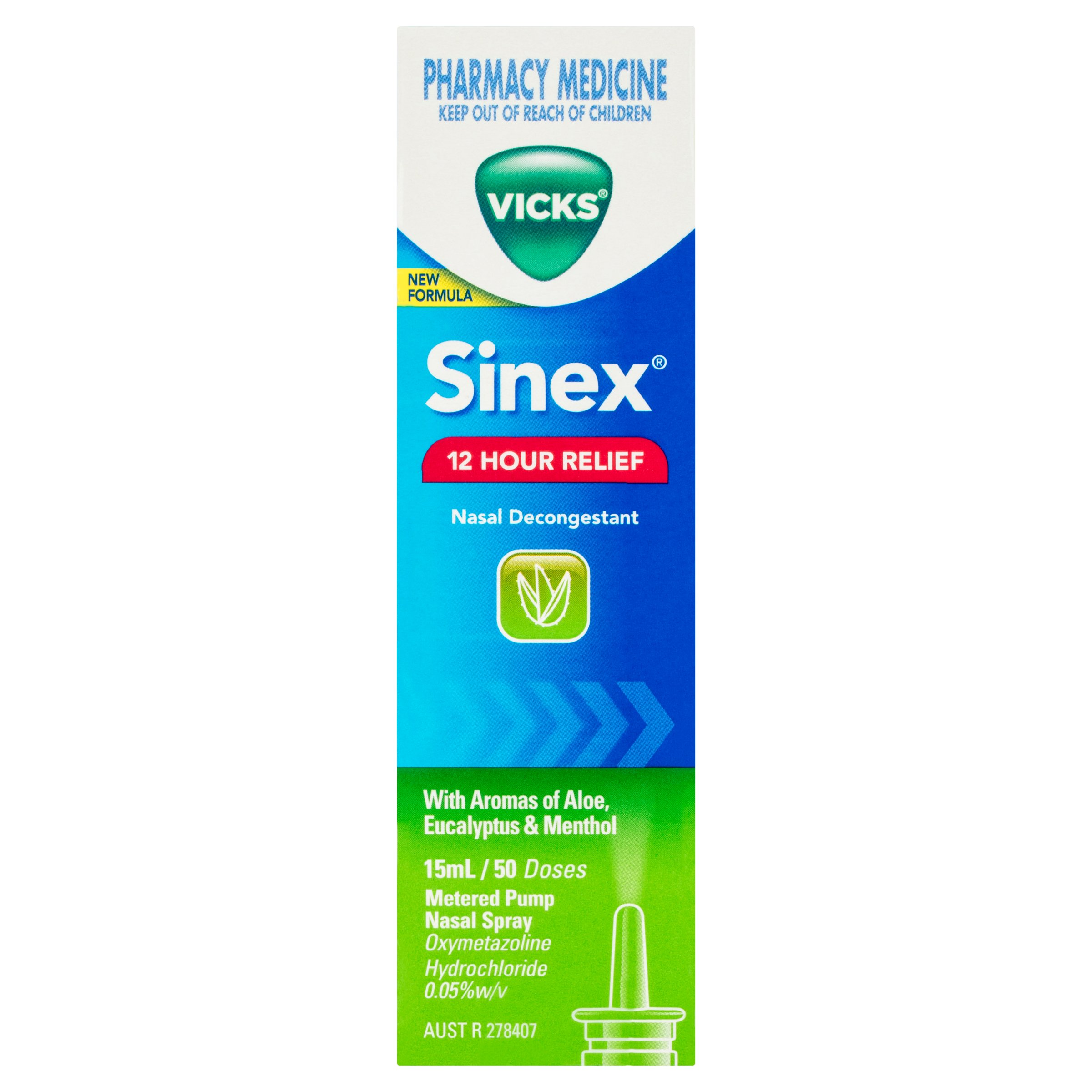 Vicks Sinex Nasal Decongestant Relief With Aloe 15ml - Image 1
