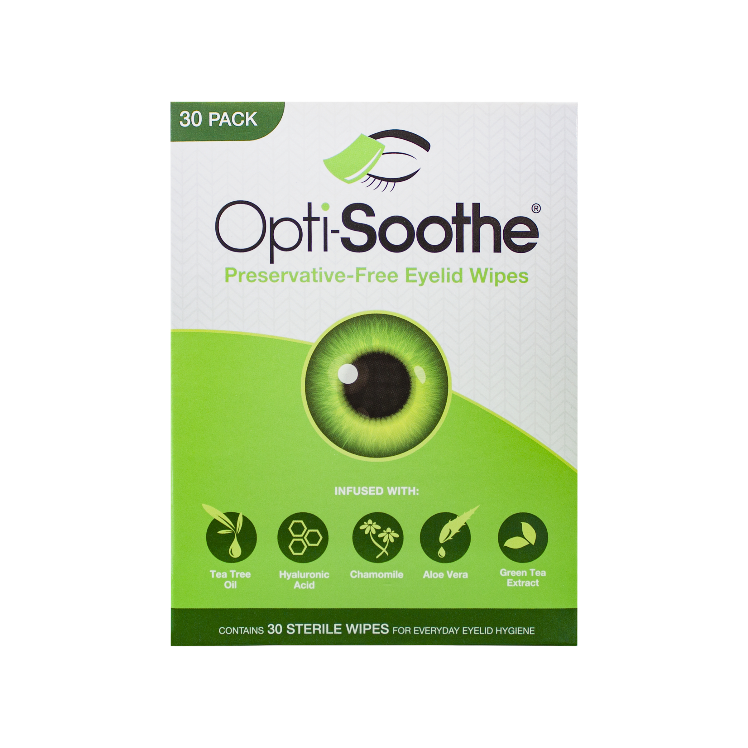 Opti-Soothe Preservative-Free Eyelid Wipes - 30 wipes - Image 1
