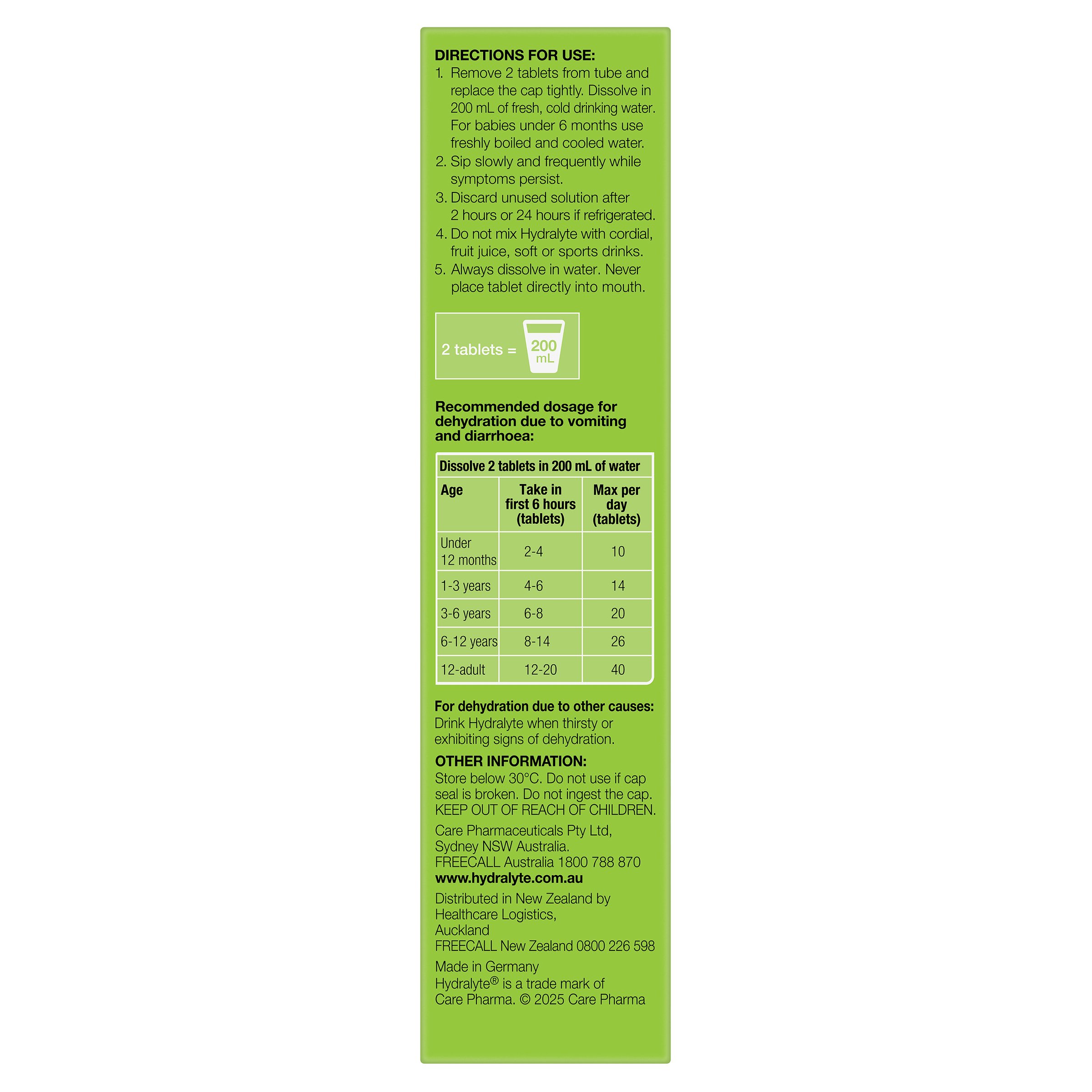 Hydralyte Effervescent Lemon Lime 20 tablets - Image 3