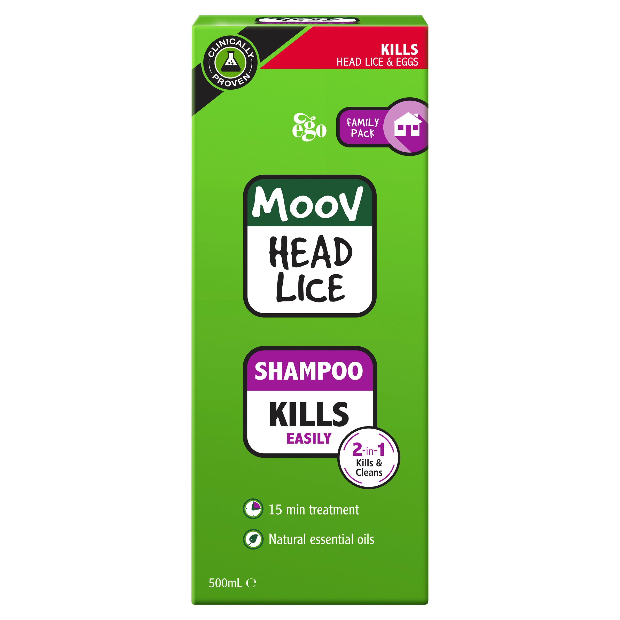 Ego Moov Head Lice Shampoo 500ml - Image 2