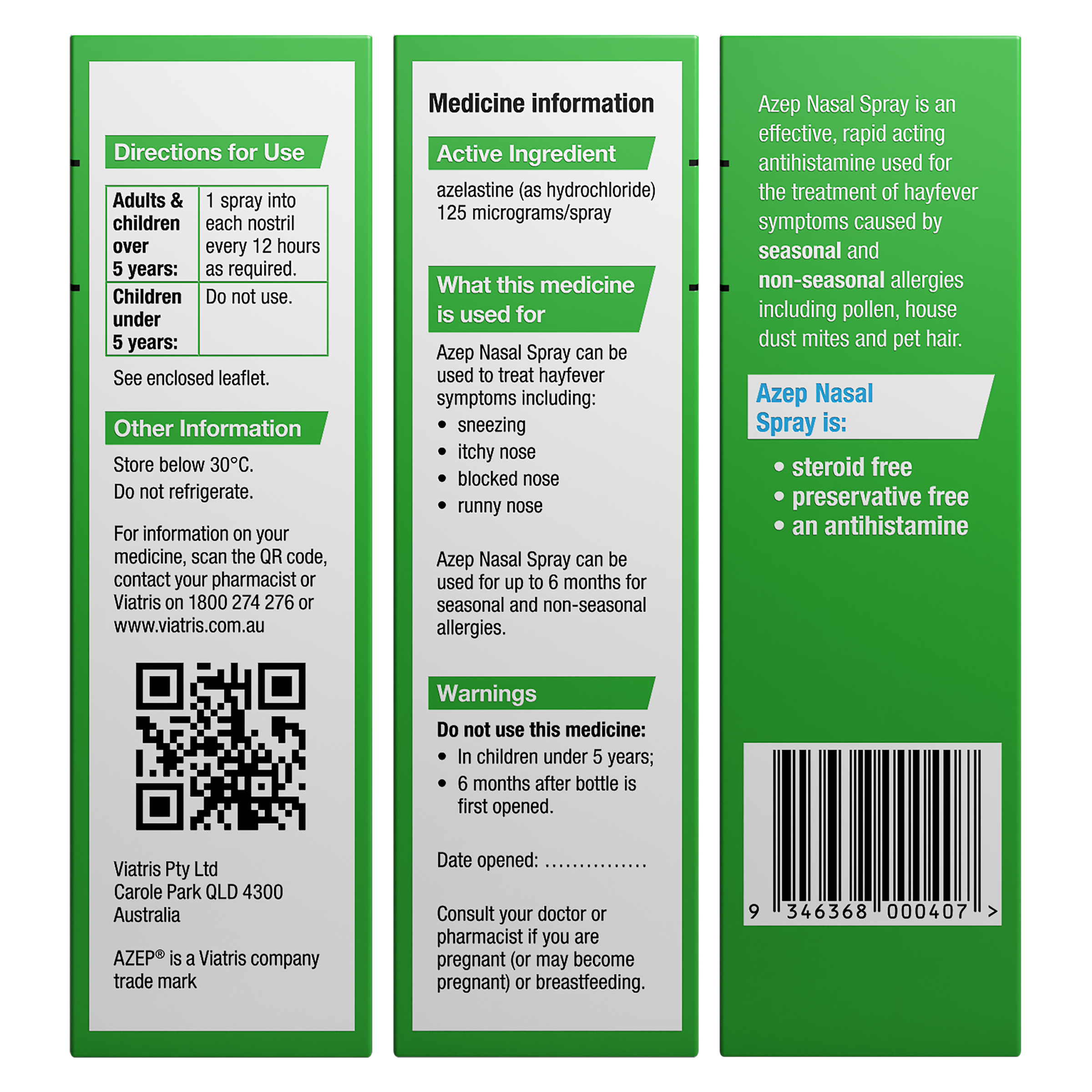 Azep Hayfever Relief Nasal Spray 5ml - Image 3