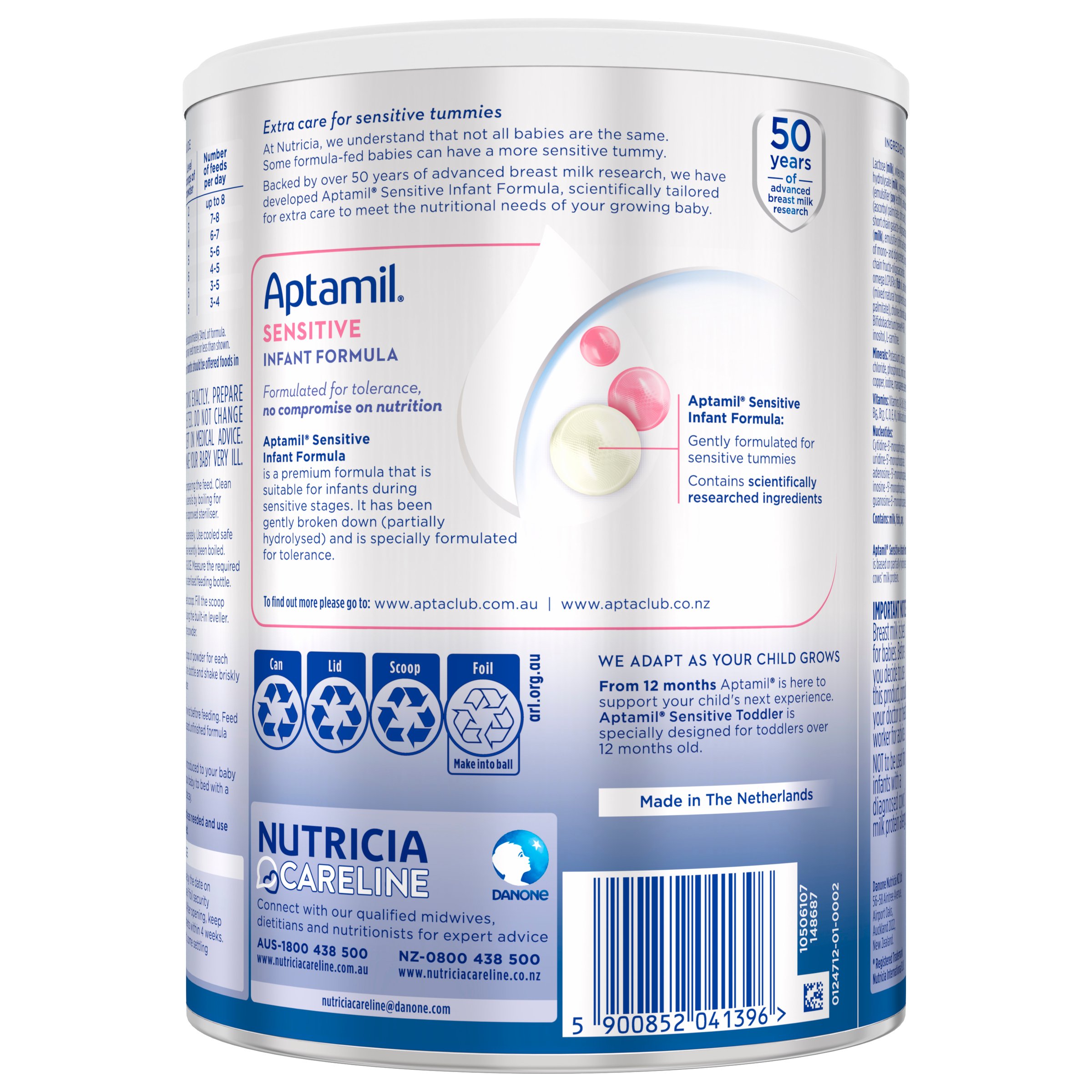 Aptamil Prosyneo Sensitive 0-12 Months 900g - Image 2
