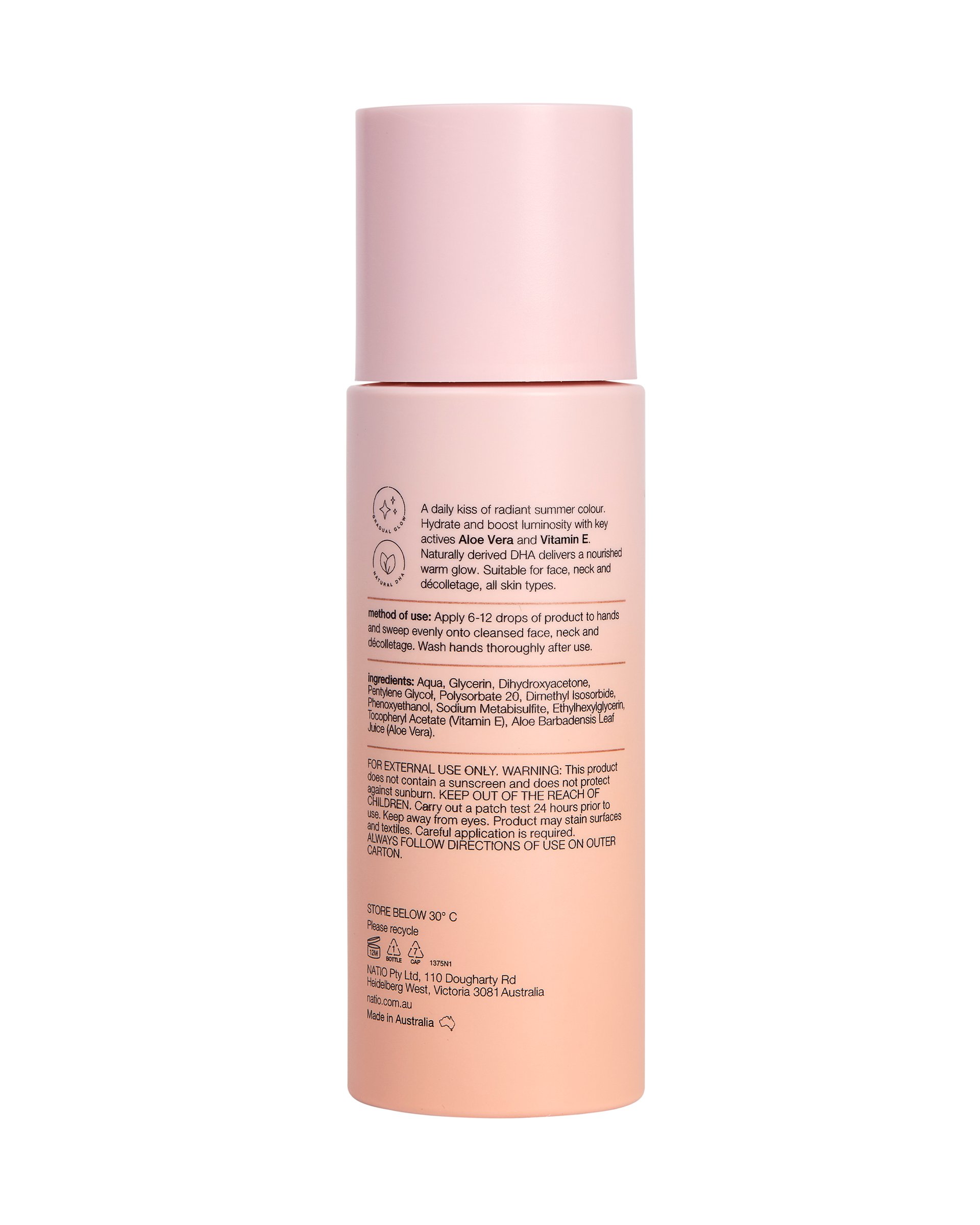 Natio Radiant Glow Facial Tan Water 110ml - Image 2