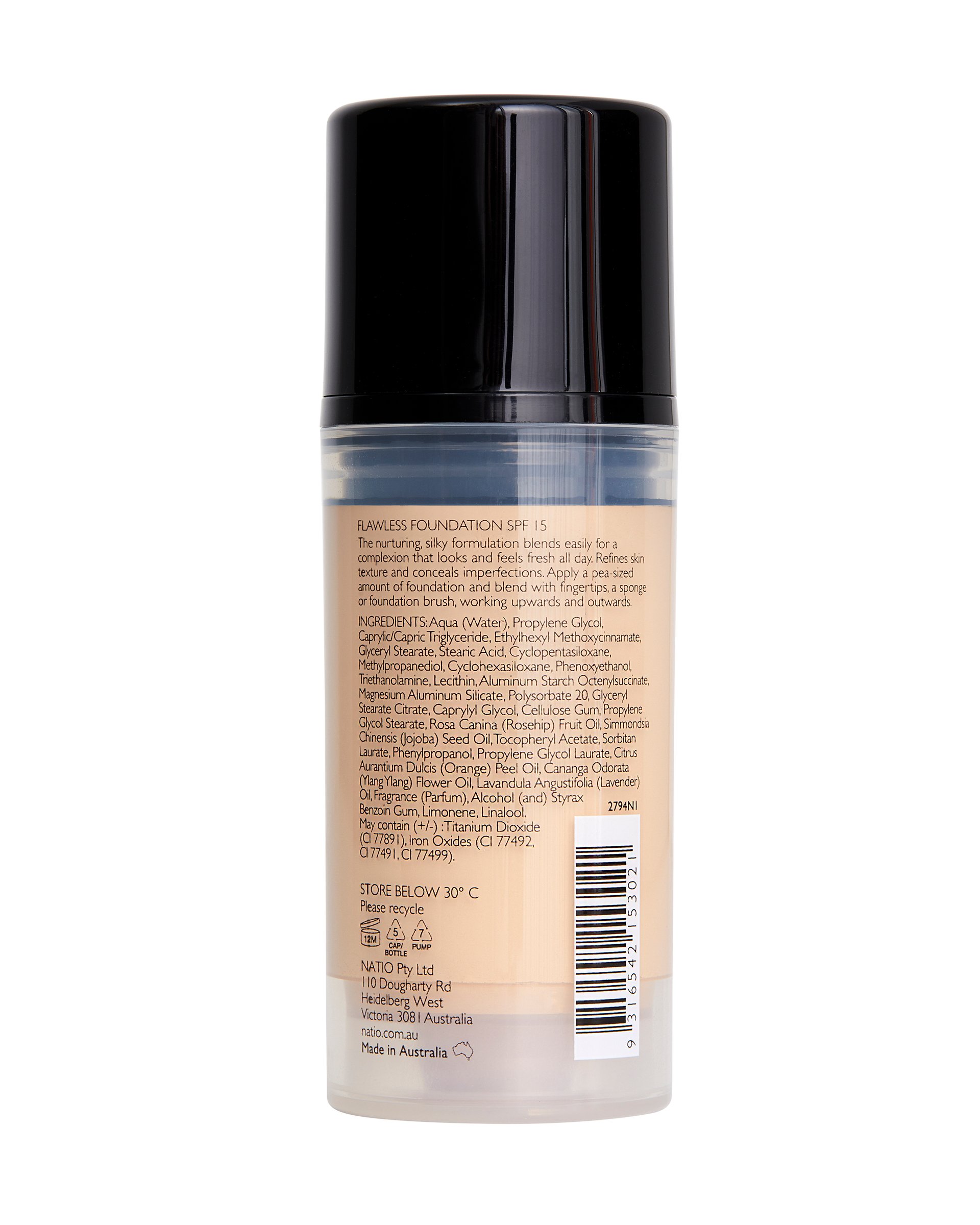 Natio Flawless Foundation SPF 15 Light 30ml - Image 2