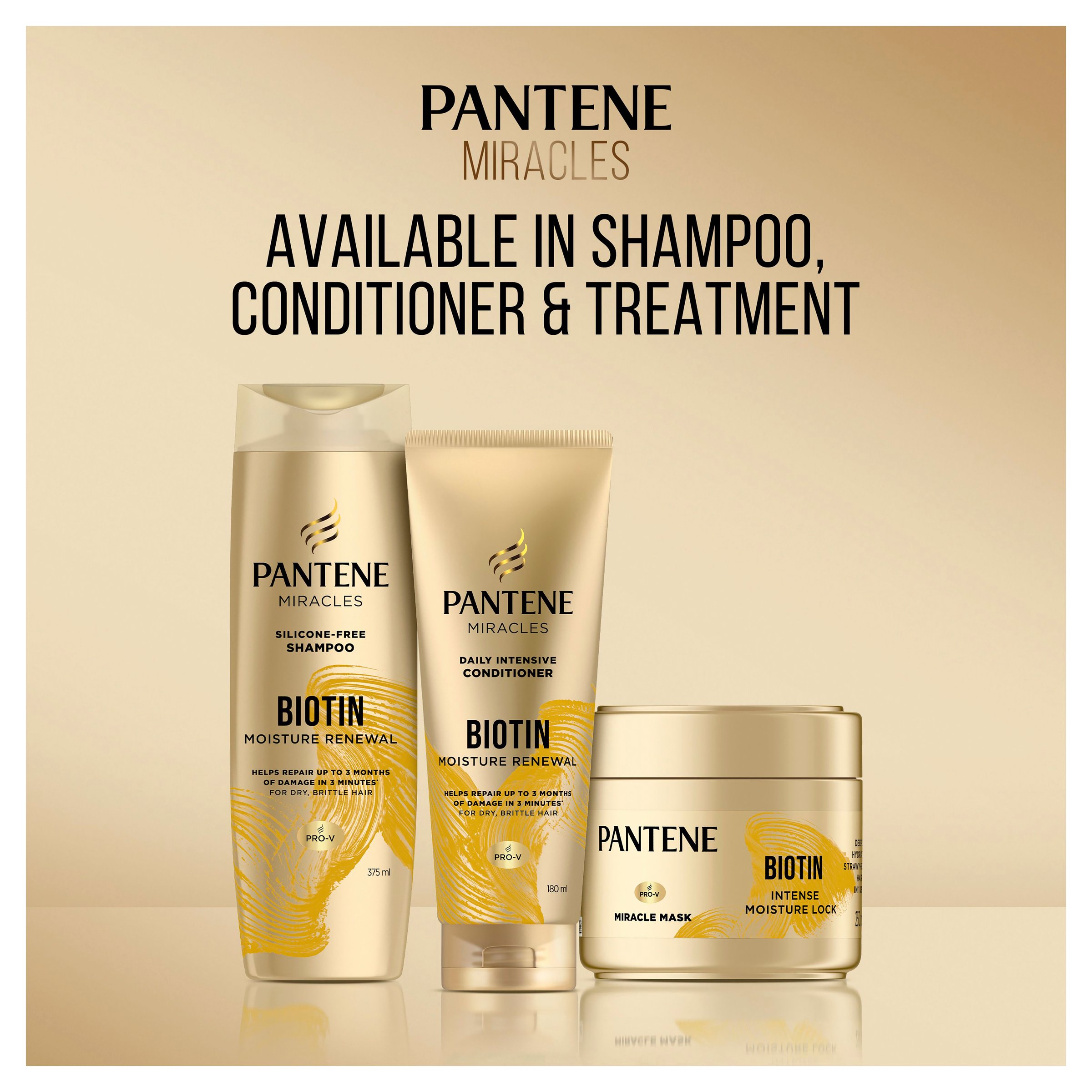 Pantene 3 Minute Miracle Biotin Daily Moisture Renew Conditioner 350ml - Image 4