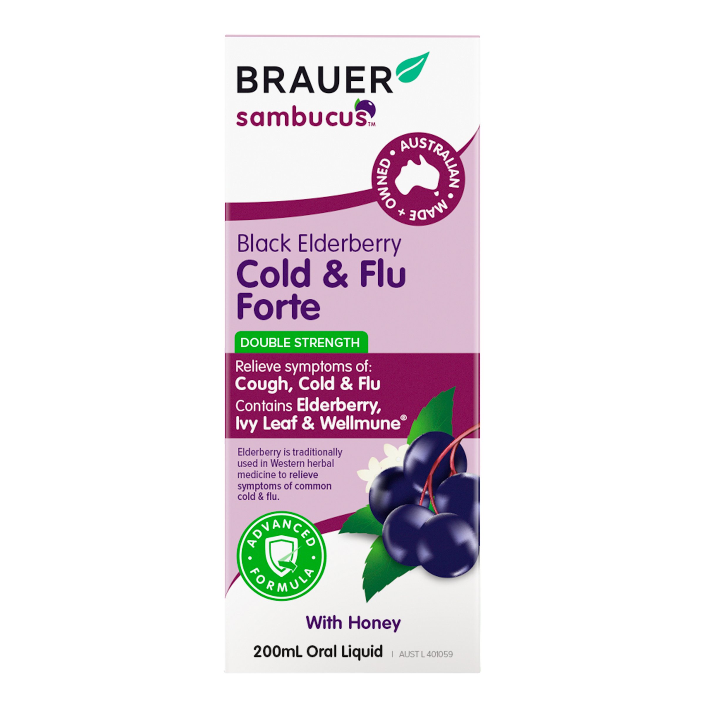 Brauer Sambucus Black Elderberry Adult Cold & Flu Forte 200ml - Image 5