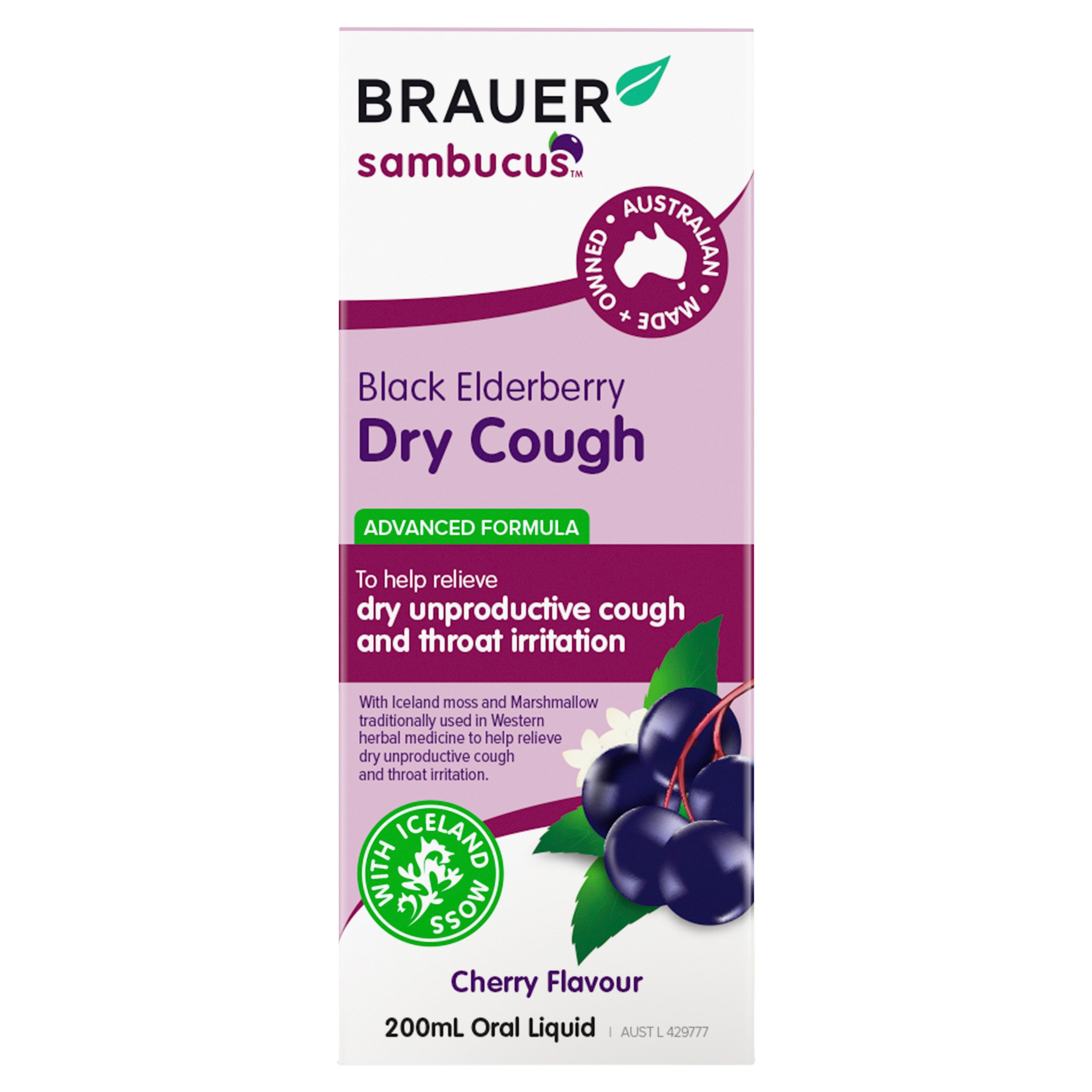Brauer Black Elderberry Adult Dry Cough 200ml - Image 1