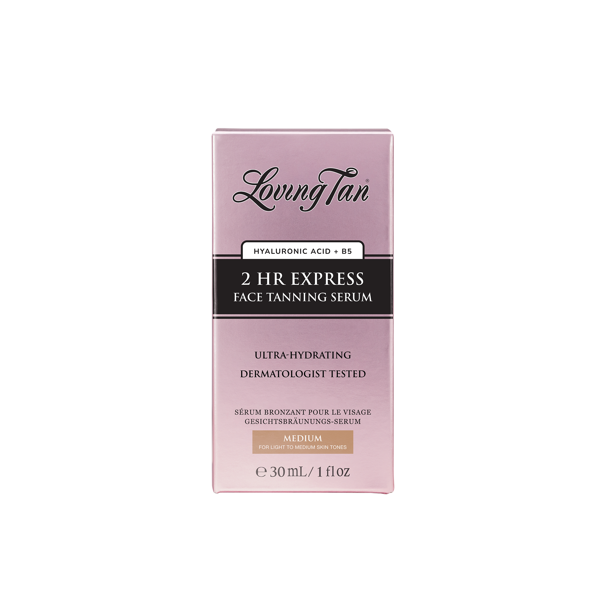Loving Tan 2 HR Express Face Tanning Serum Medium 30ml - Image 1