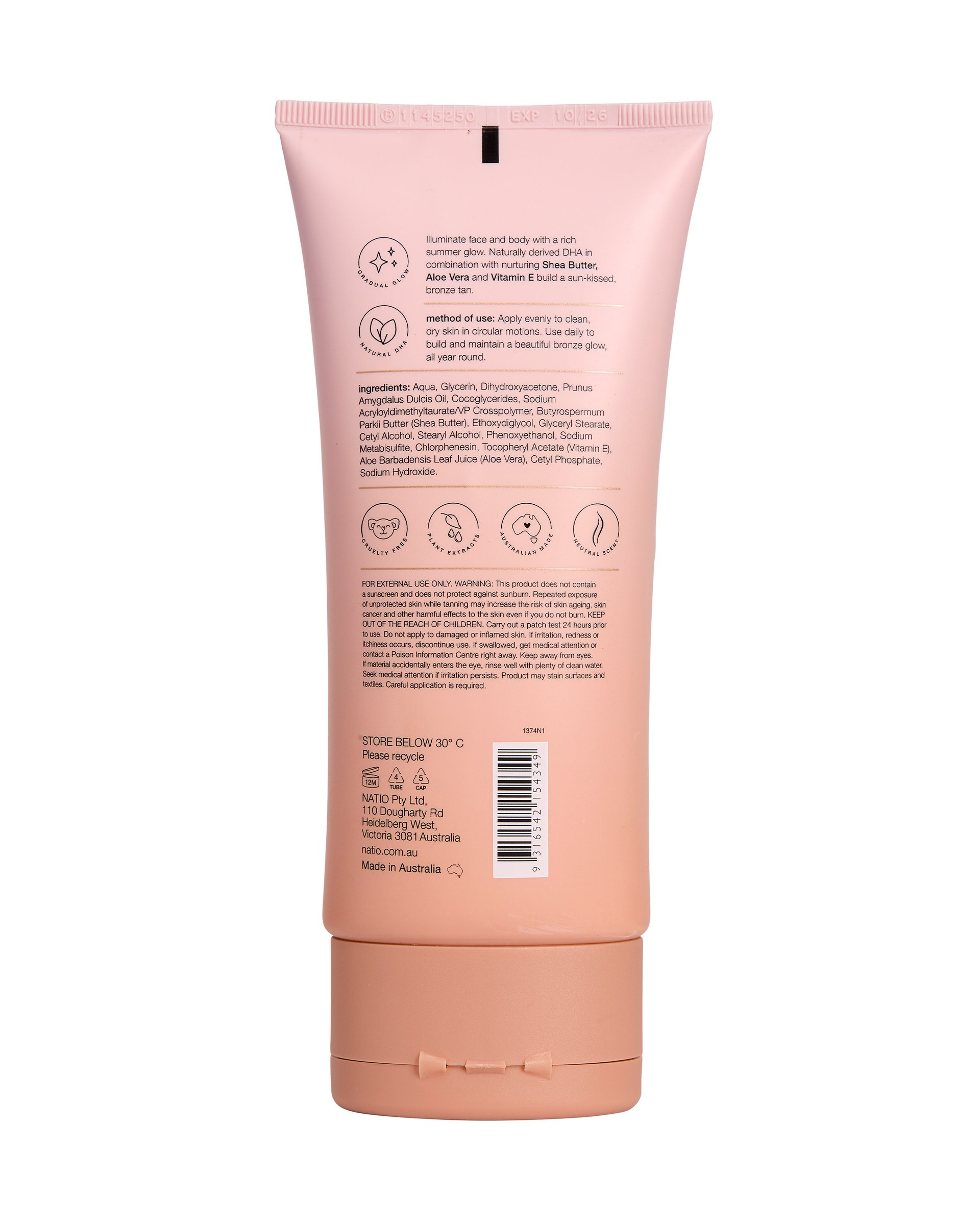 Natio Bronzing Glow Gradual Tanning Lotion 150ml - Image 2