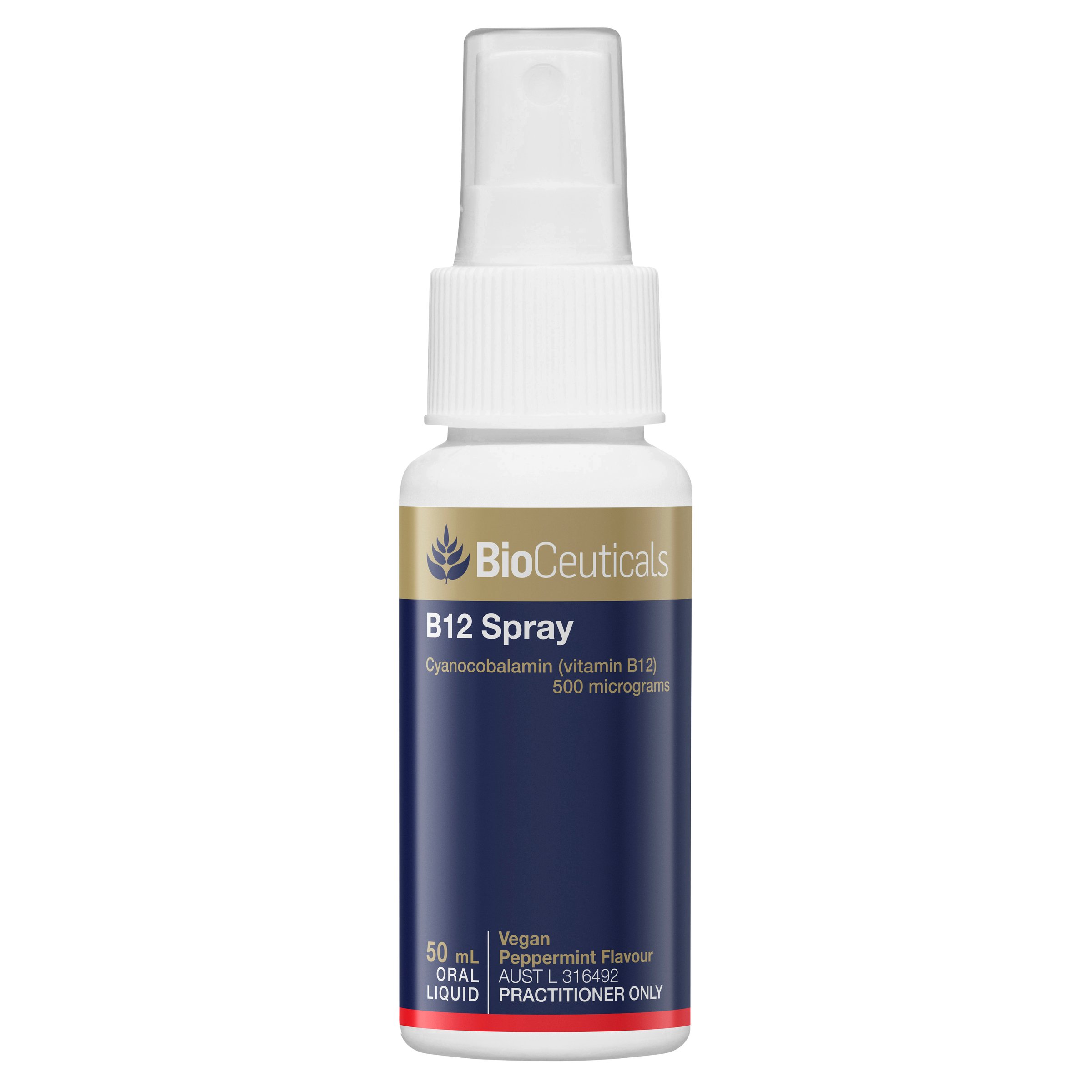 BioCeuticals B12 Liquid Peppermint Flavour Oral Spray 50ml - Image 1