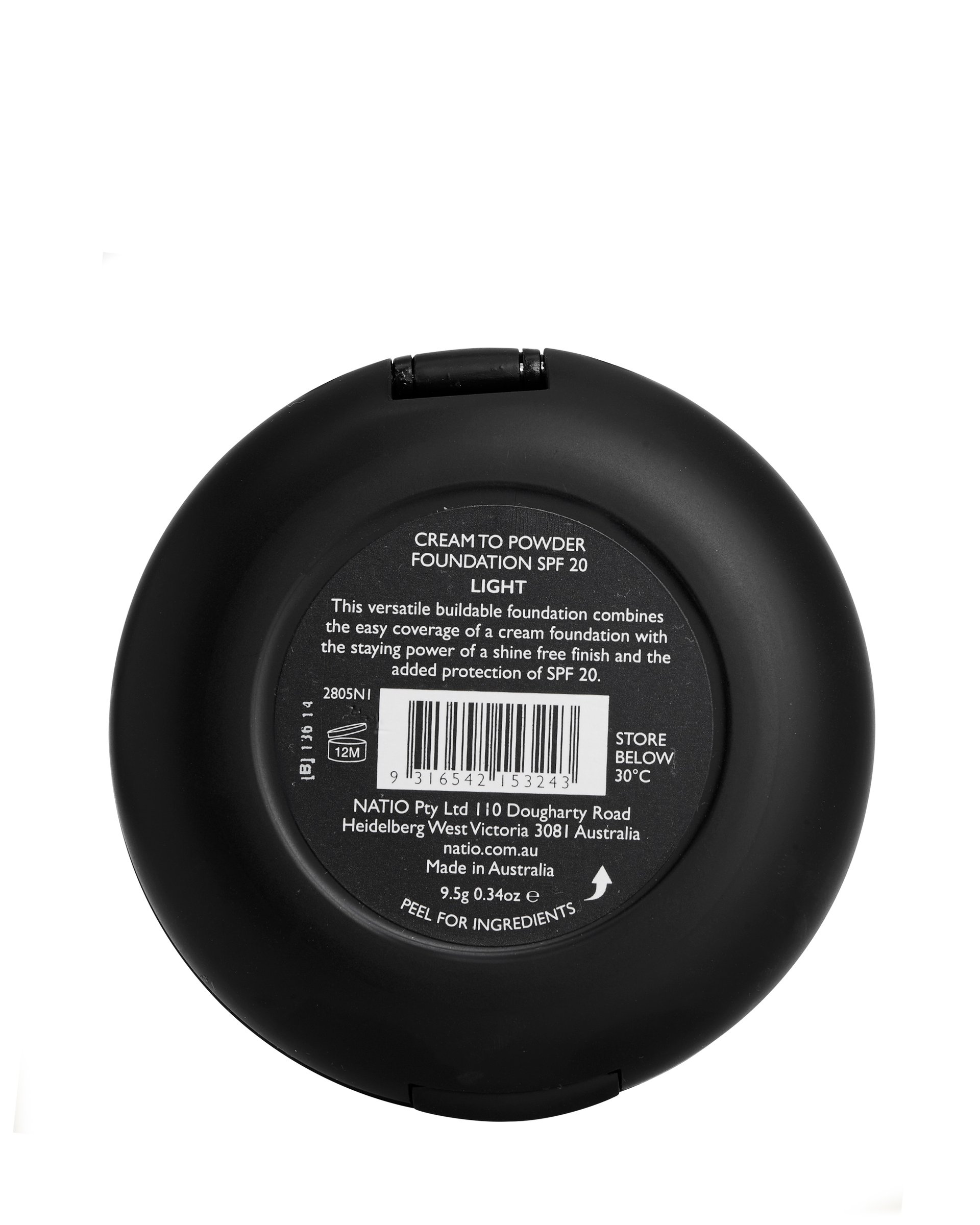 Natio Cream To Powder Foundation SPF 20 Light 9.5g - Image 3