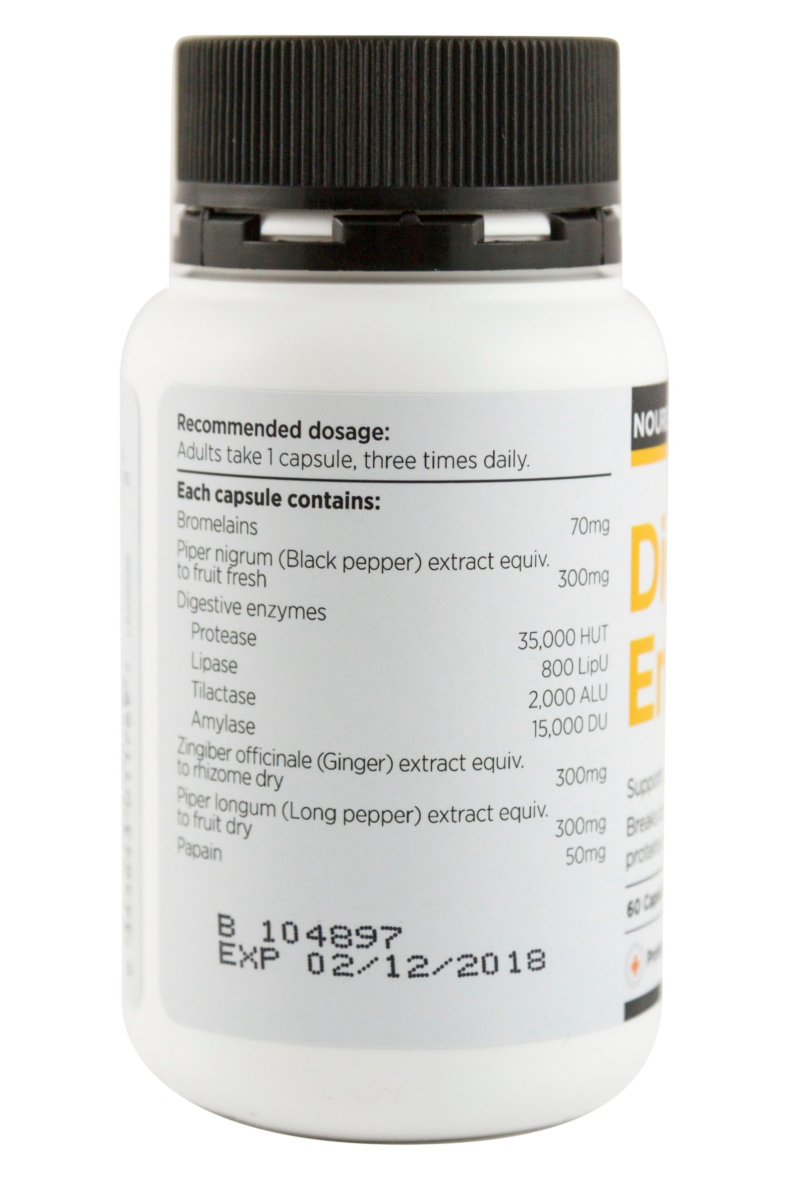 Nourex Professional Digestive Enzymes 60 Capsules - Image 2