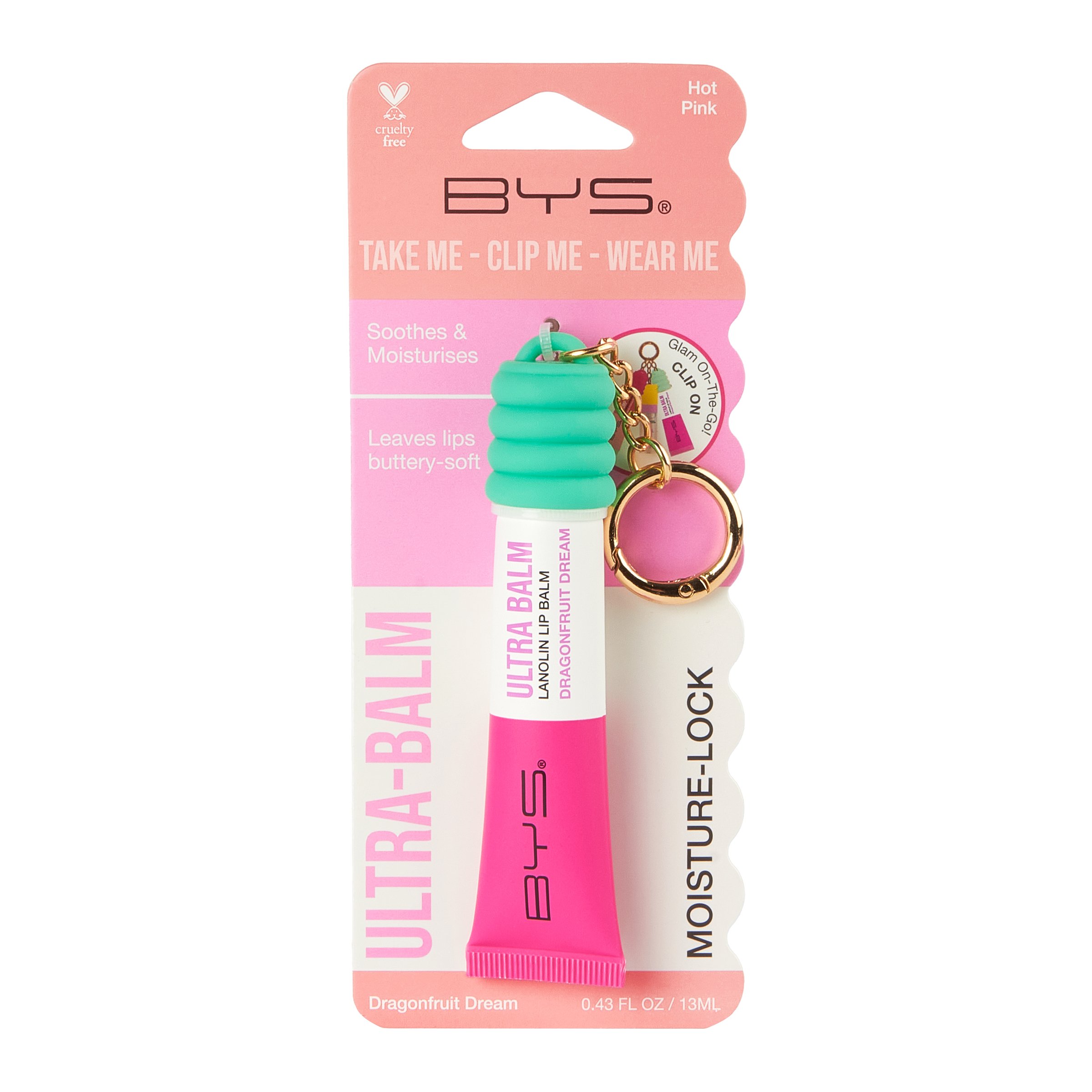 BYS Lip Balm Ultra With Lanolin & Wearable Keyring Dragonfruit Dream 13ml - Image 1