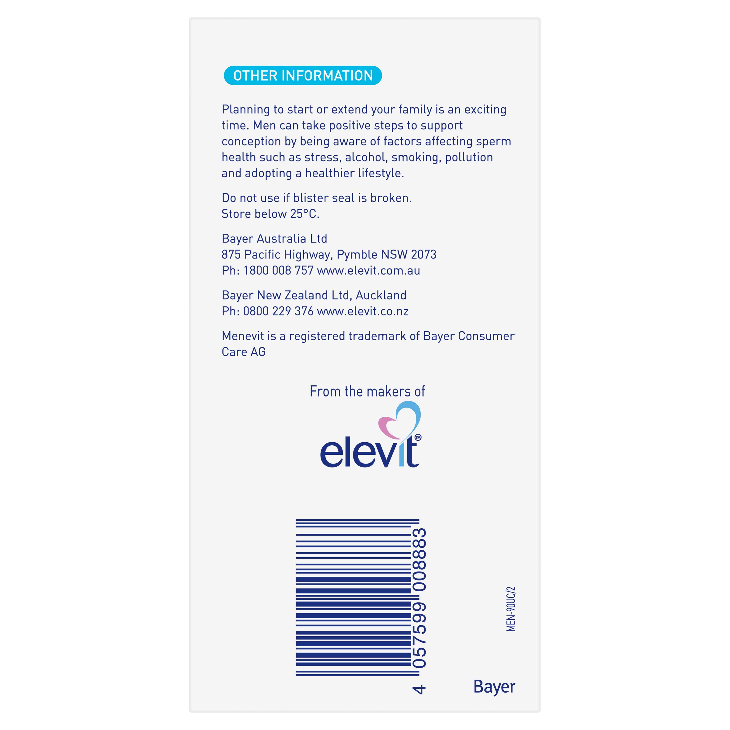 Menevit Pre-Conception & Sprem Health 90 capsules - Image 3