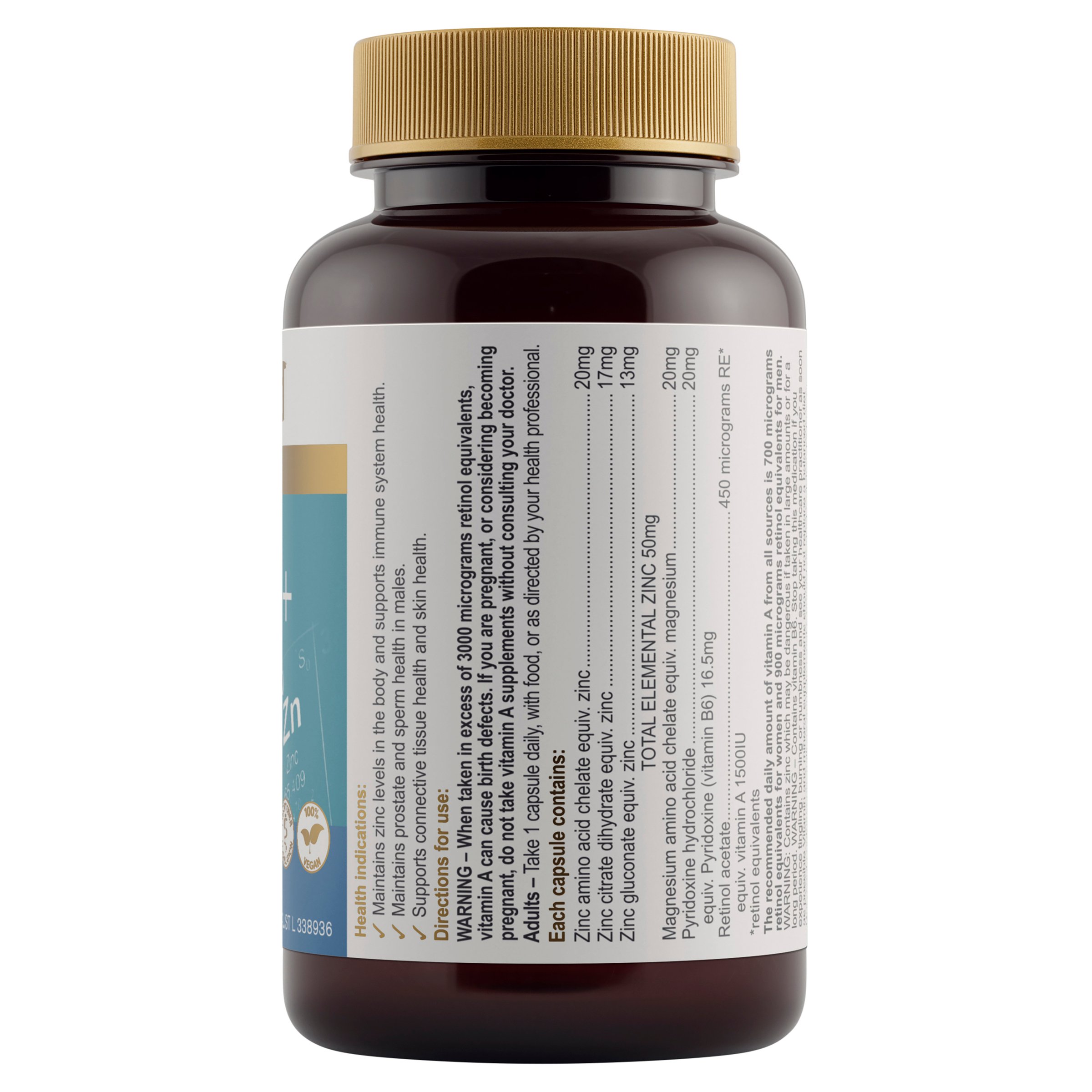 Herbs of Gold Ultra Zinc+ 60 capsules - Image 2