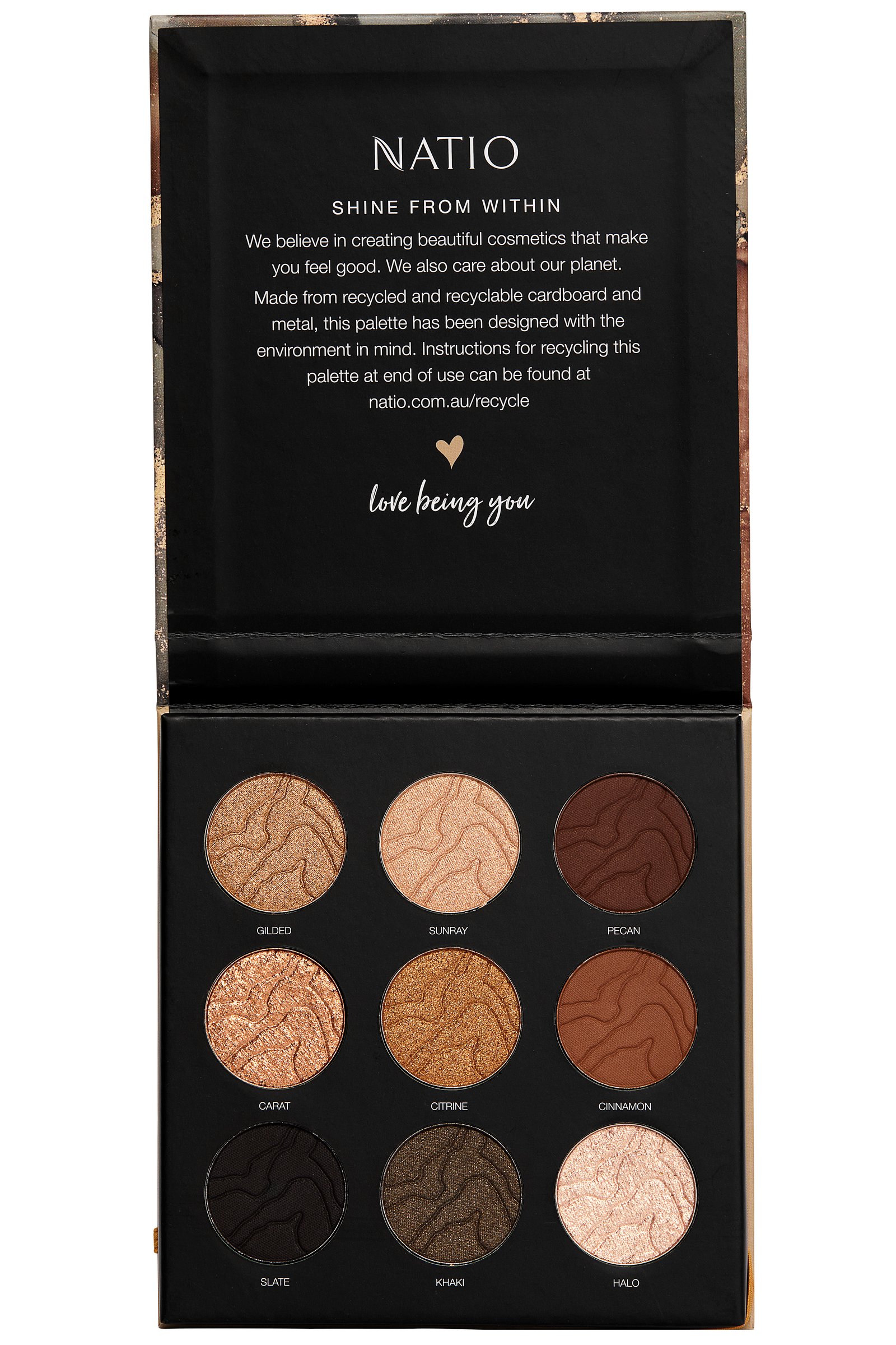 Natio Golden Citrine Mineral Eyeshadow Palette 9g - Image 4