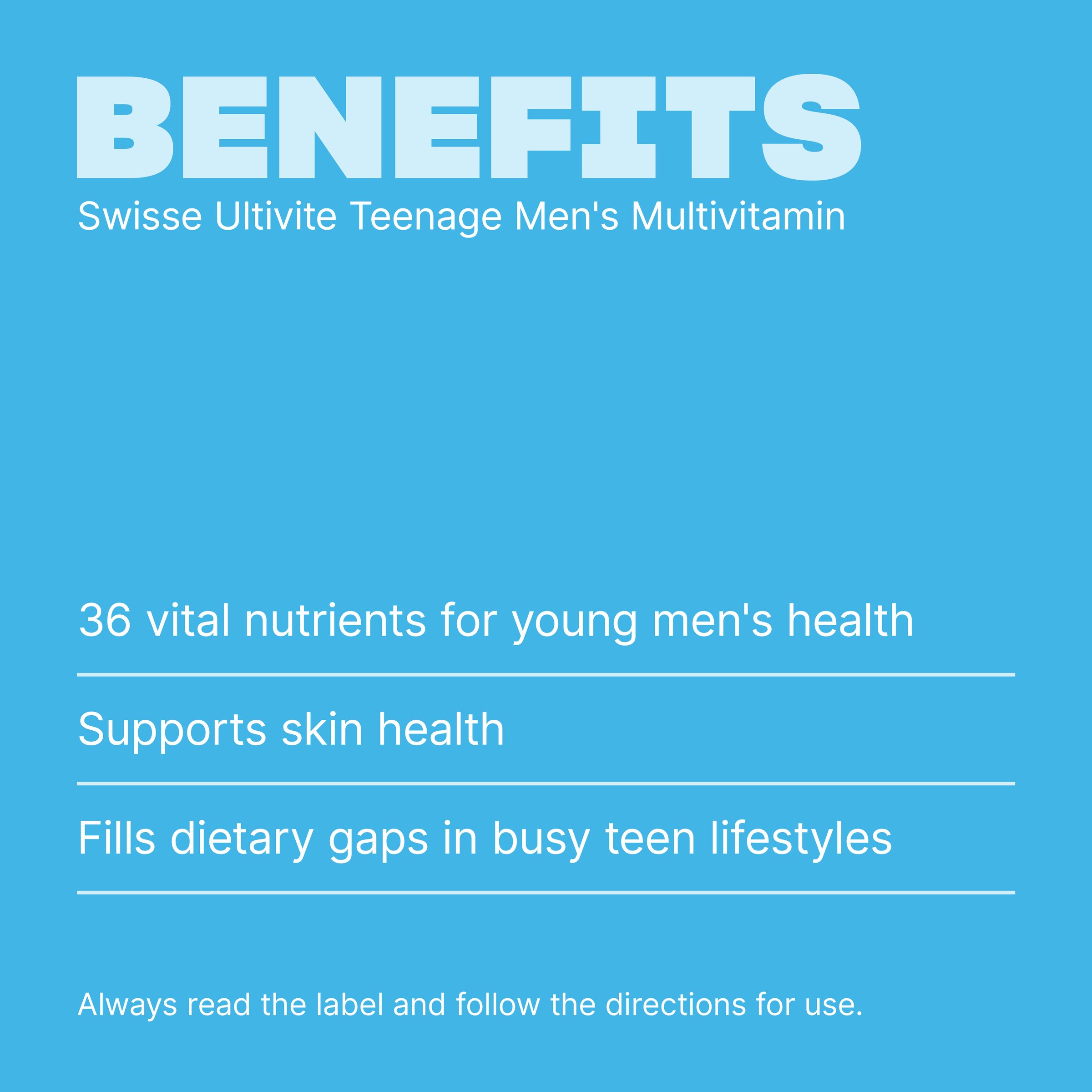 Swisse Ultivite Teenage Men's Multivitamin 60 tablets - Image 4
