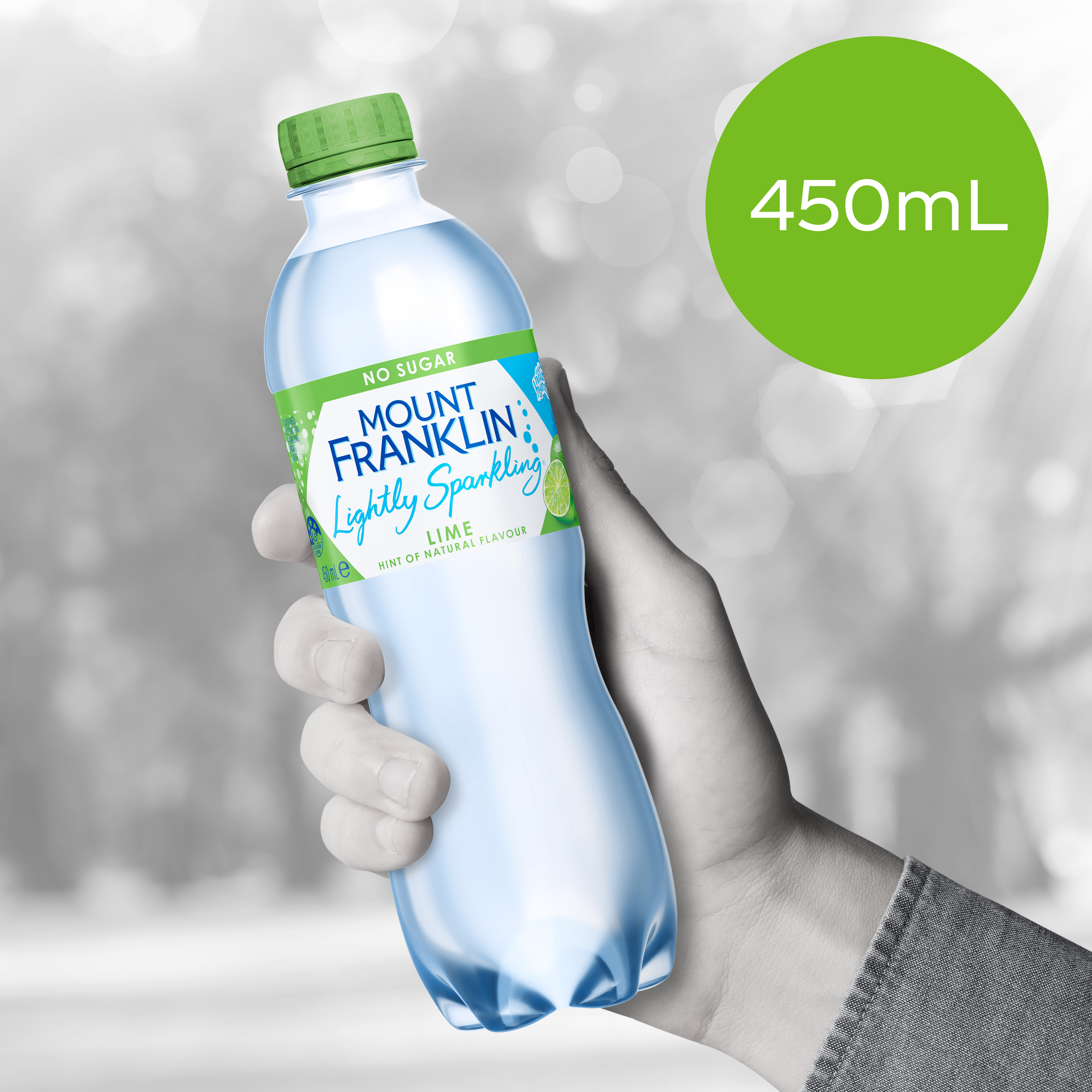 Mount Franklin Lightly Sparkling Water Lime 450ml - Image 3