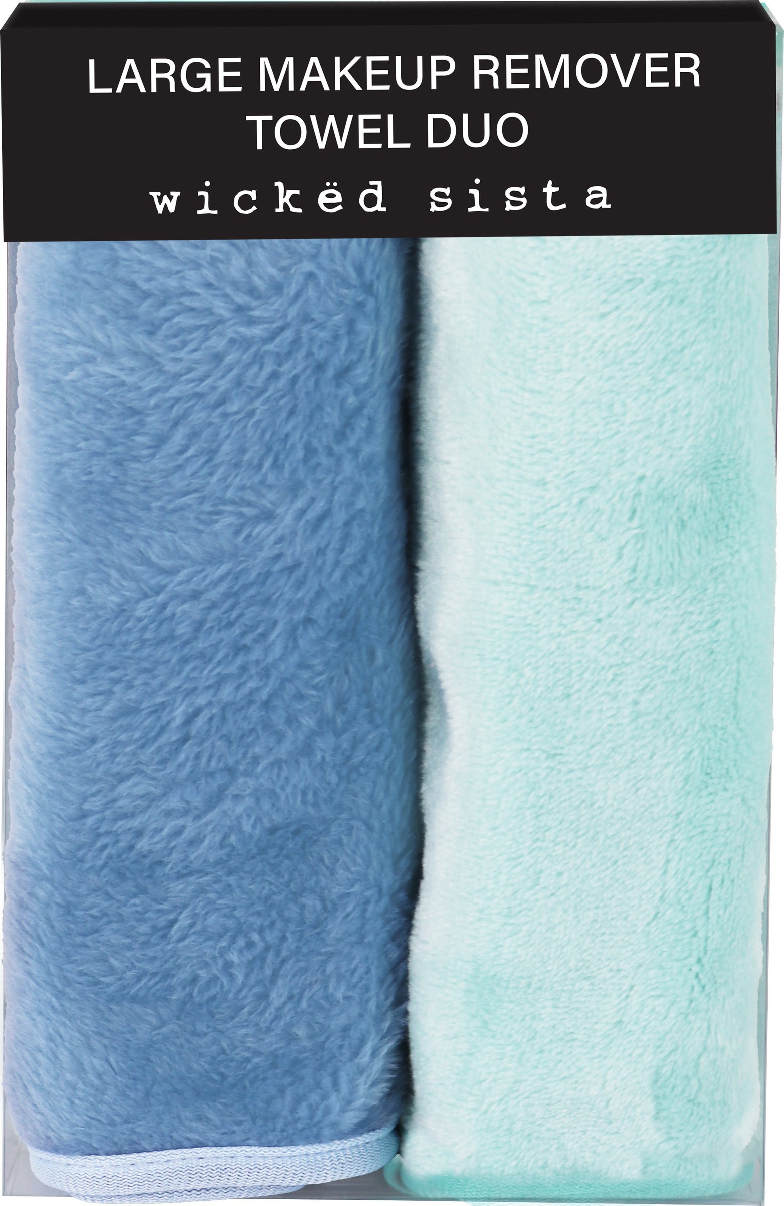 Wicked Sista Large Makeup Remover Towel Duo Blue/Green 1 each - Image 1