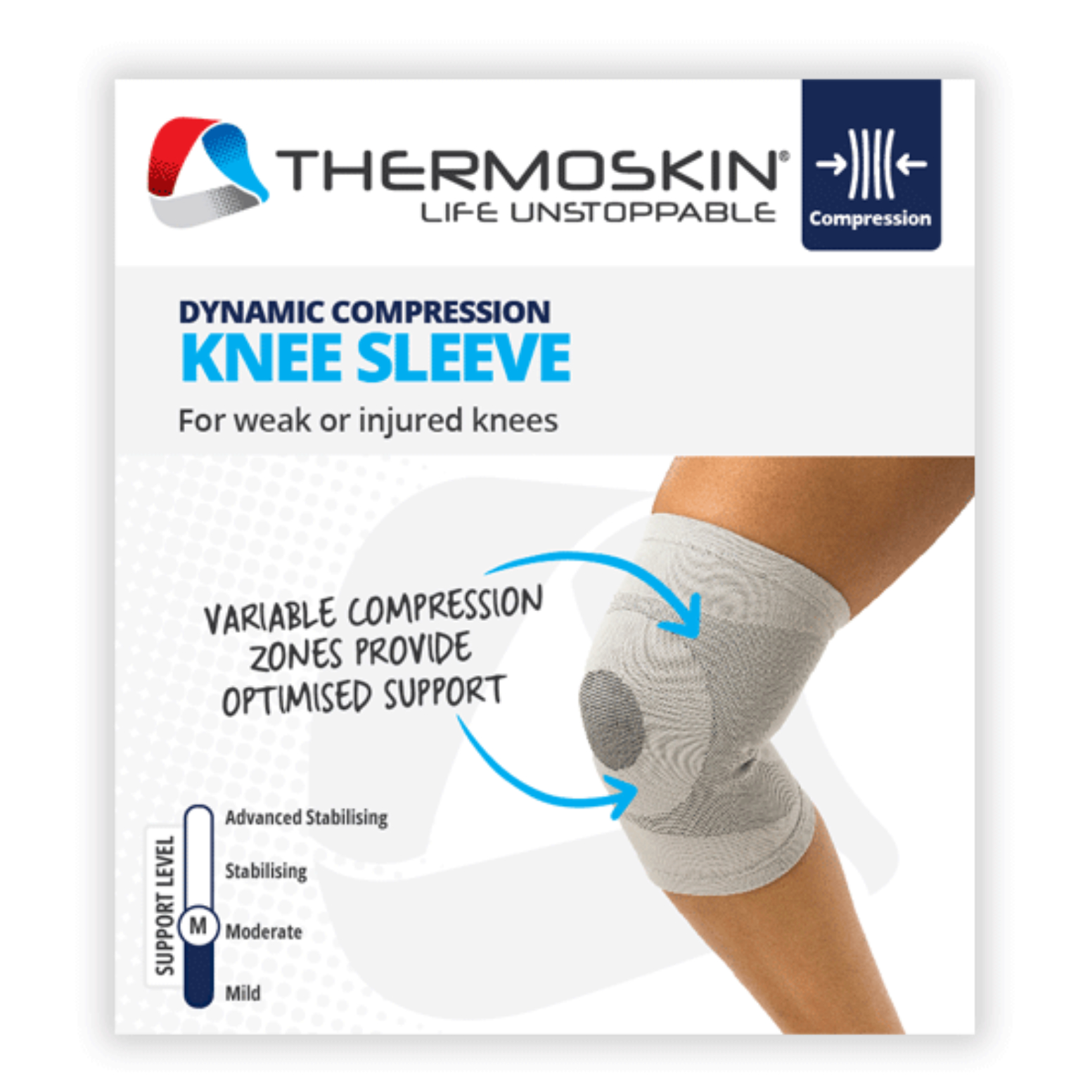 Thermoskin Dynamic Compression Knee Sleeve Small/Medium 1 each - Image 2