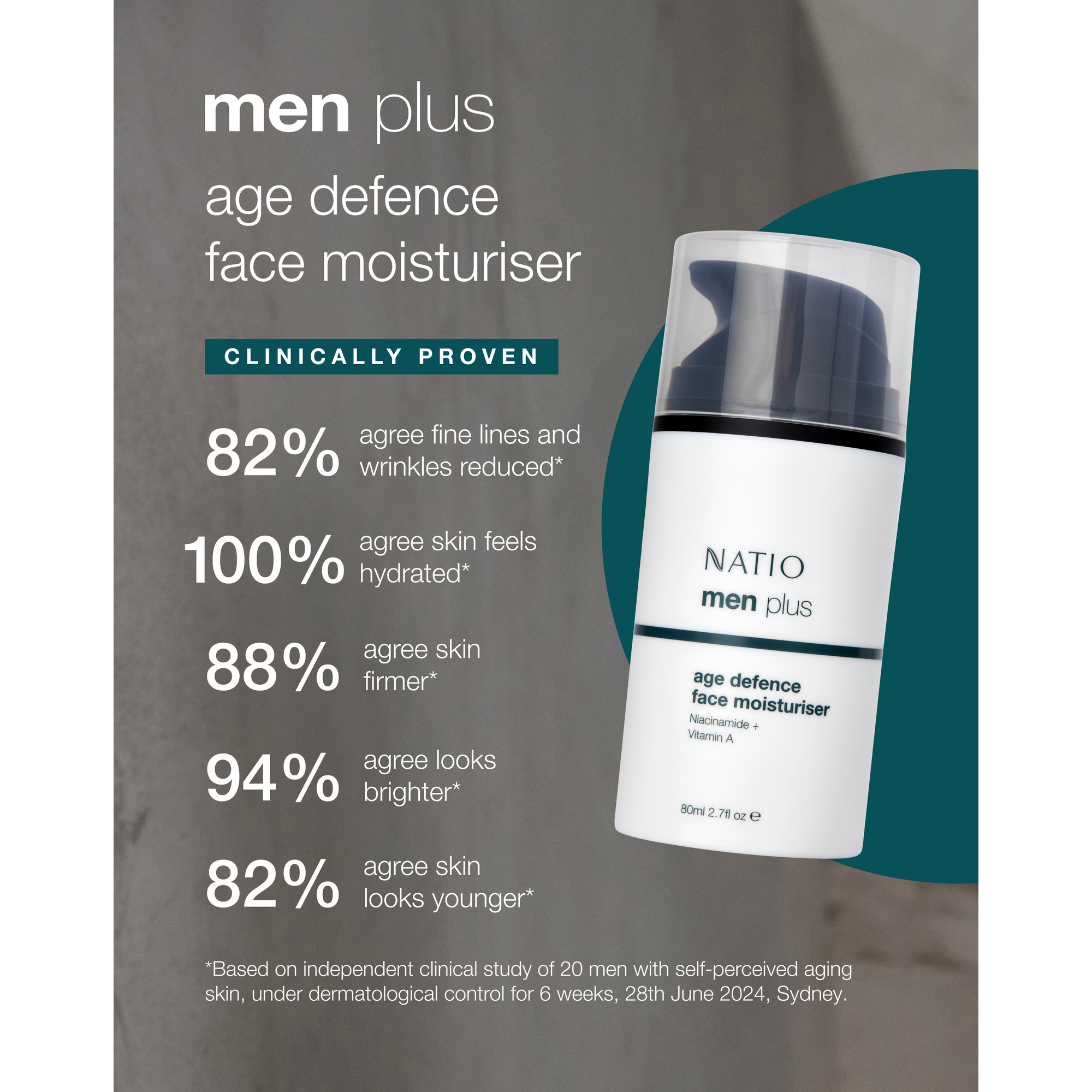 Natio Men Plus Age Defence Face Moisturiser 80ml - Image 5