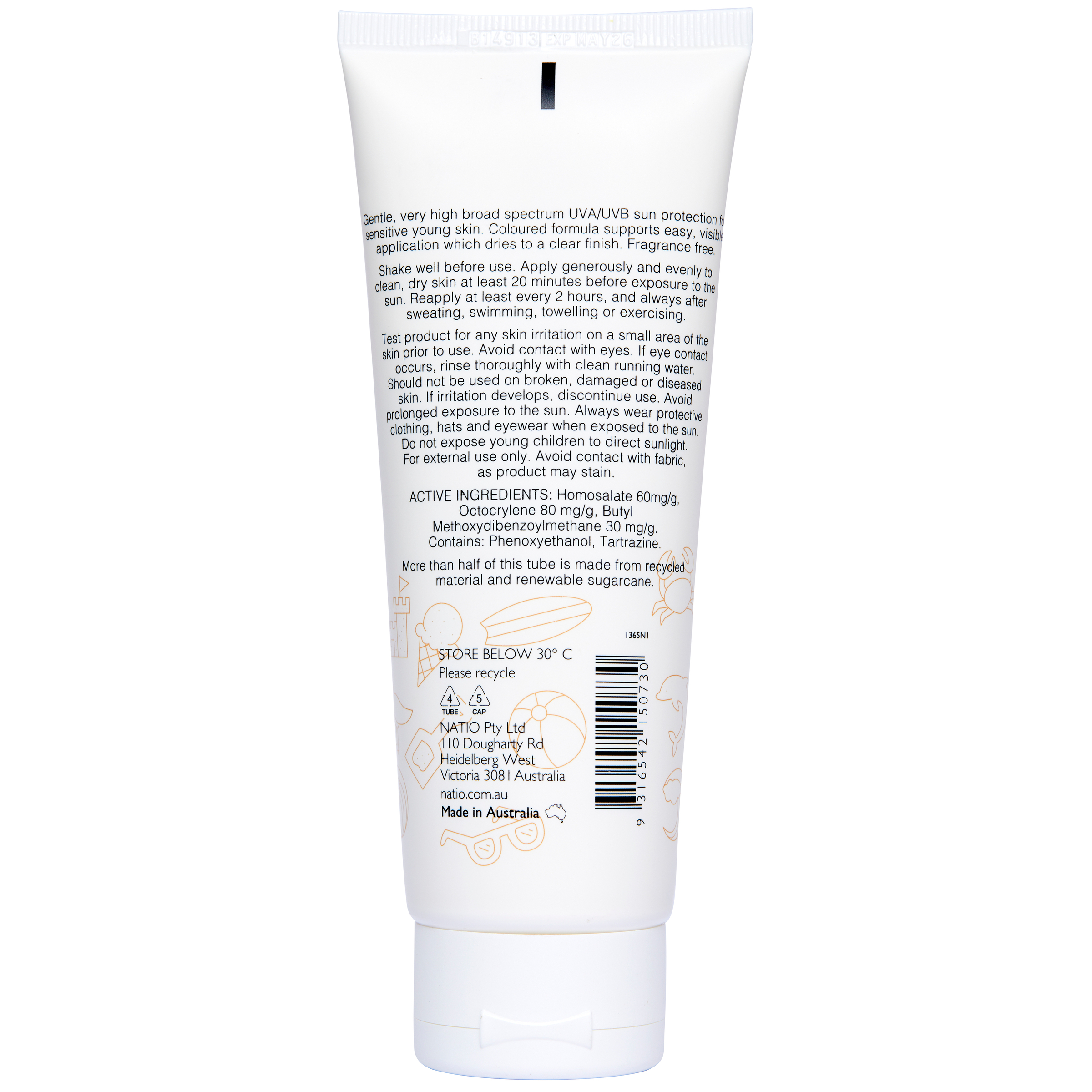 Natio Kids Everyday Sensitive Sunscreen SPF 50+ (Tube) 100 ml - Image 2