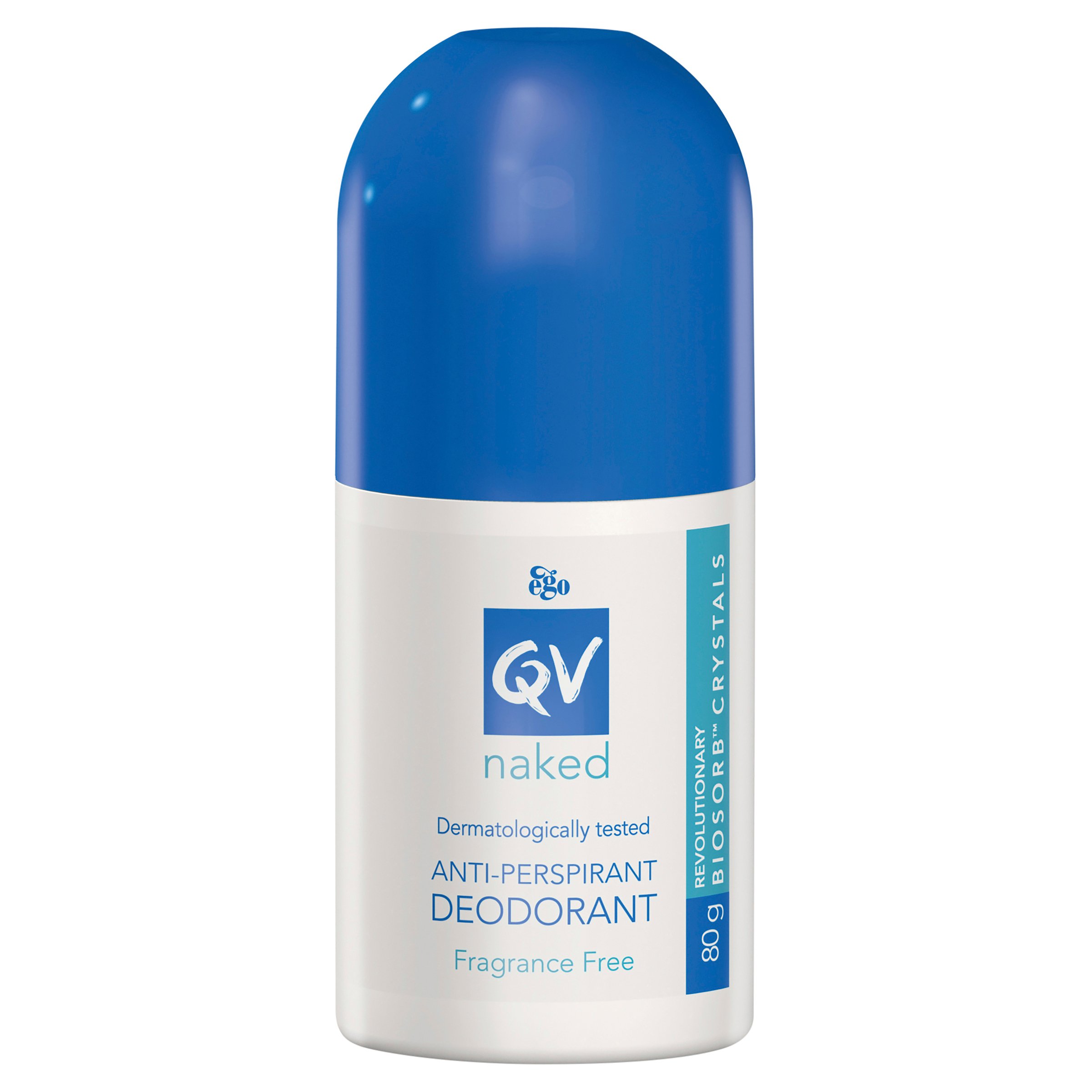 Ego QV Naked Anti-Perspirant Deodorant Roll On Fragrance Free 80g - Image 1
