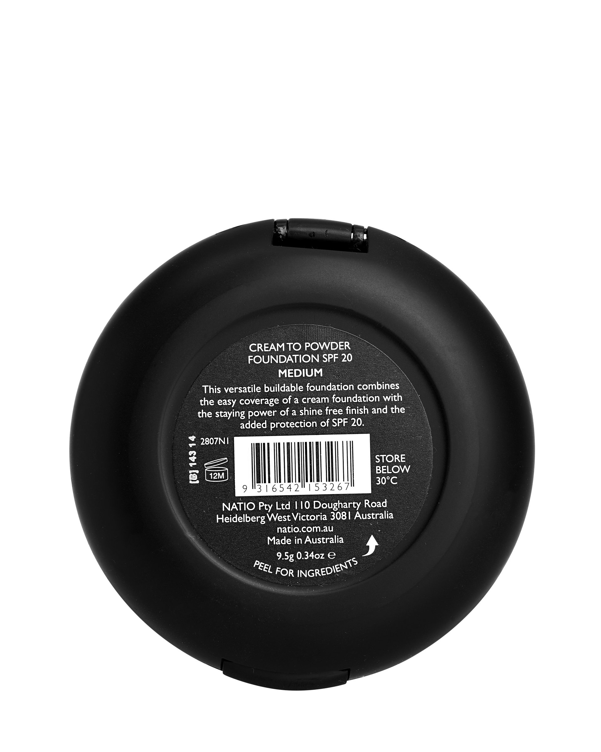 Natio Cream To Powder Foundation SPF 20 Medium 9.5g - Image 3